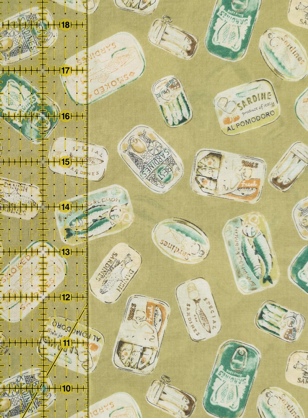 New Kokka - Sardine Tins Japanese Cotton Lawn Fabric NFA-63000-2-D