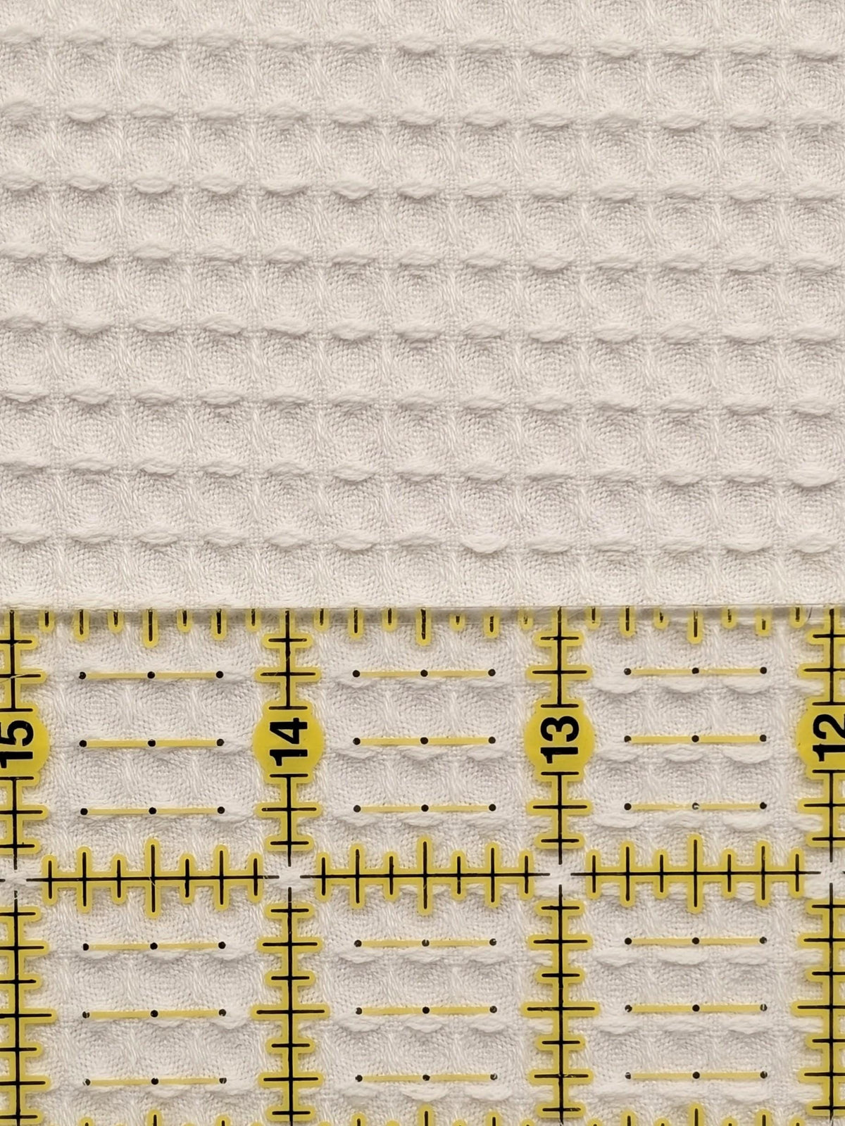 NEW Non-Sretch Japanese Cotton Woven Waffle Fabric - White - Half Yard H-5000-1