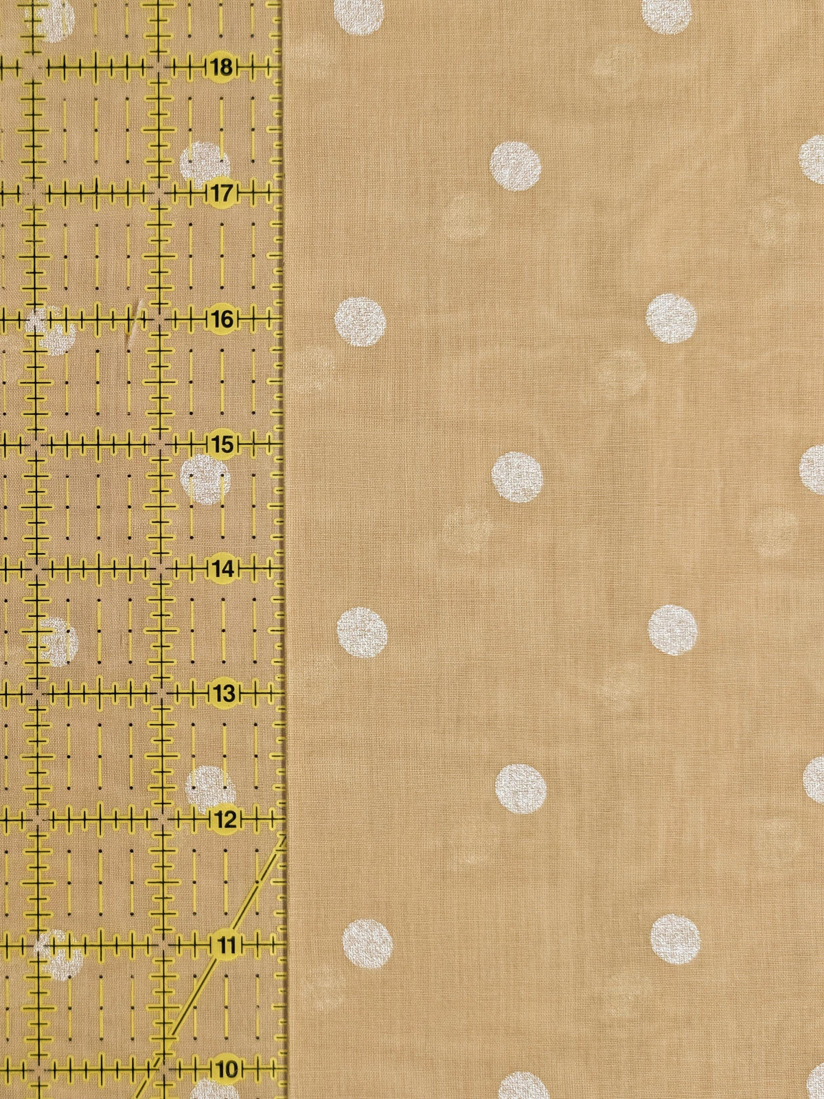 New Hokkoh - Sheer Polka Dotted Japanese Cotton Voile Fabric - Tan 7026-510-1-B