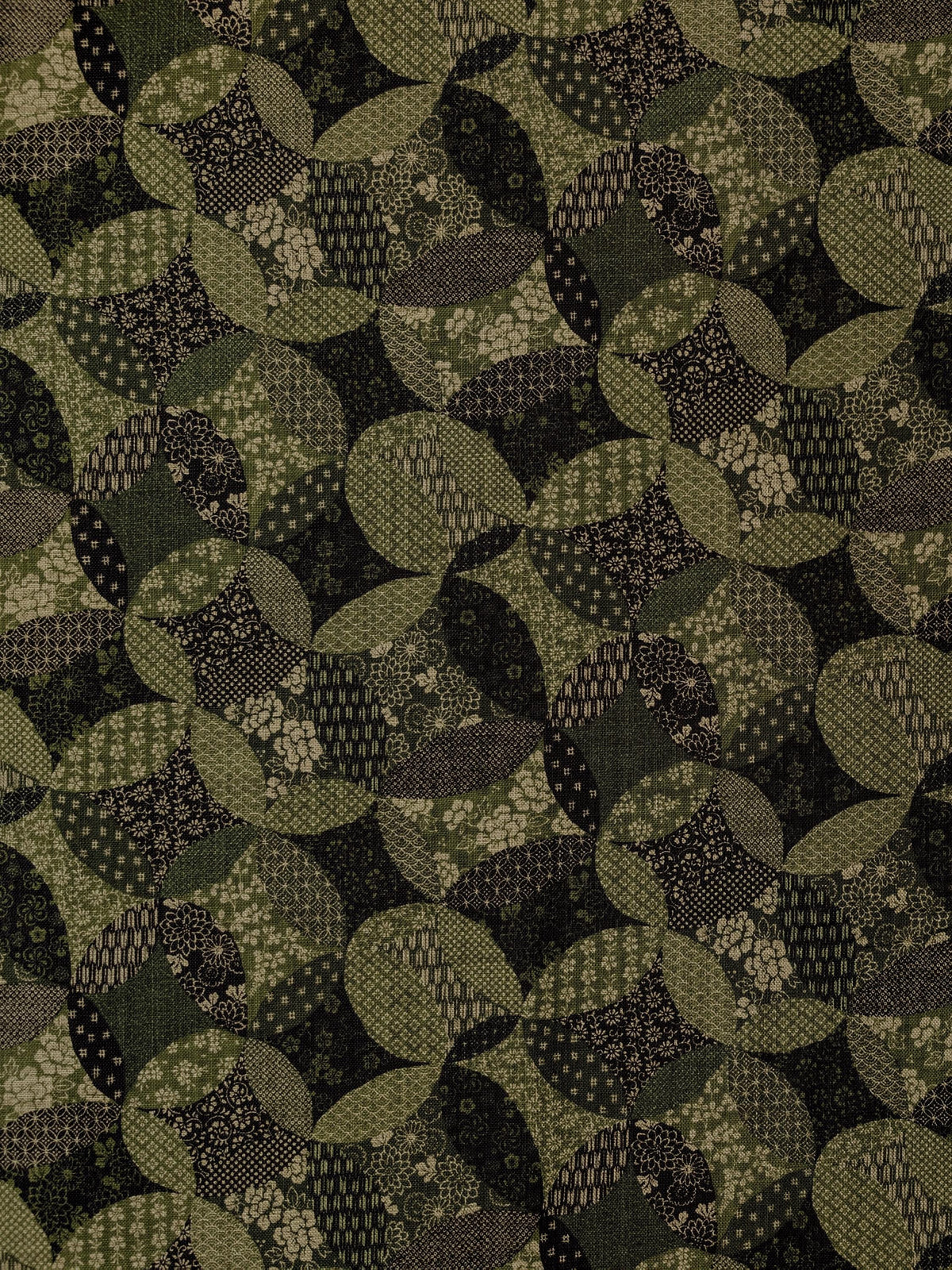 NEW Sevenberry - Patchwork Shippo Rustic Weave Cotton Japanese Fabric - Green 88500-4-4