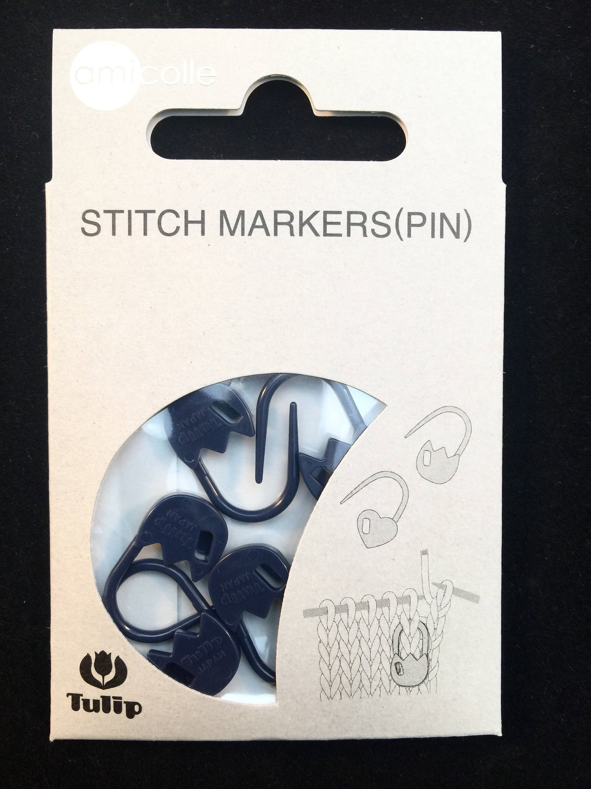 Tulip - "Tulip" Stitch Marker Pin Amicolle Knitting Accessories - Navy Blue