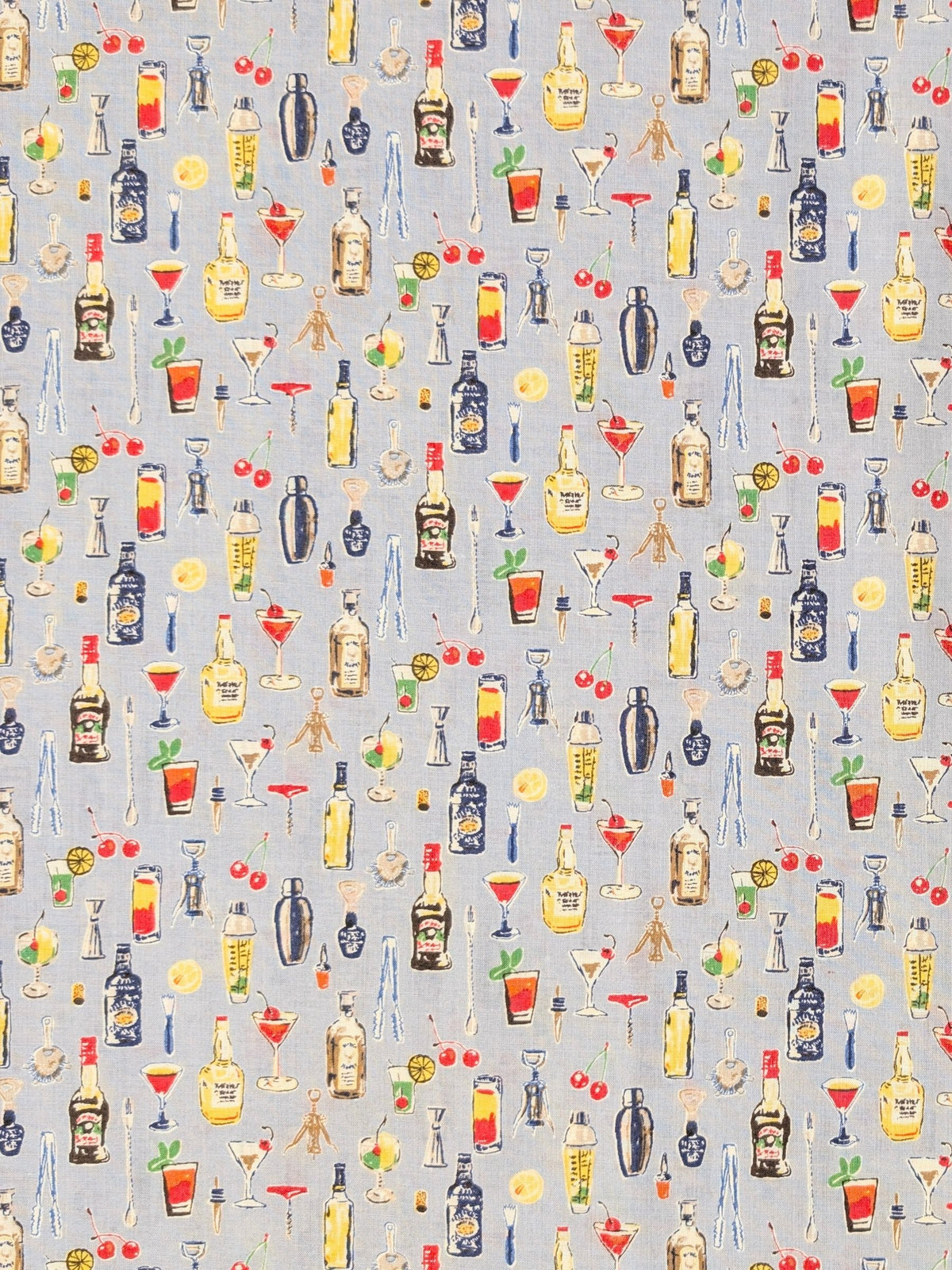 Hokkoh - Vintage Bar Cotton Lawn Fabric - Light Blue