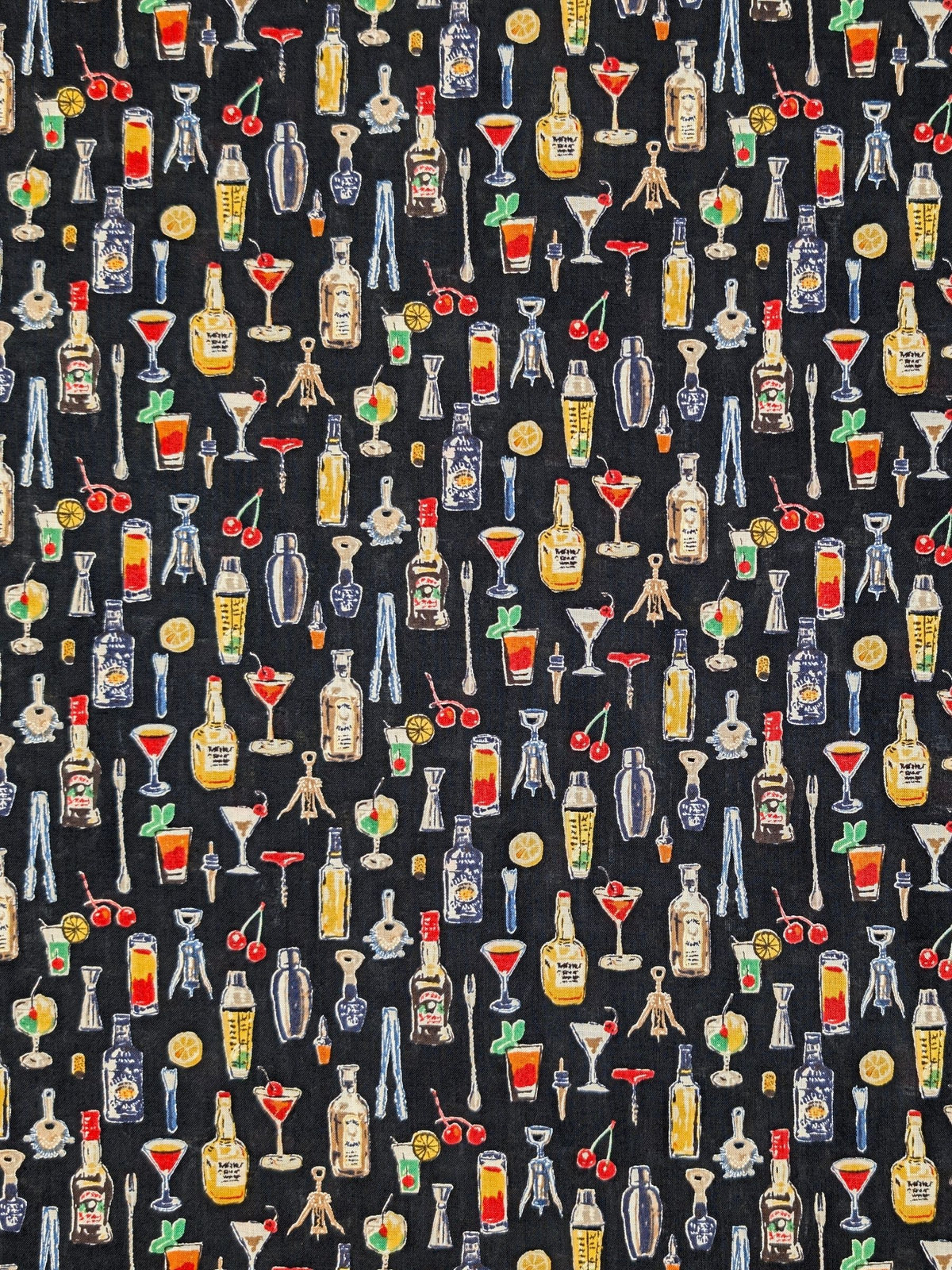 Hokkoh - Vintage Bar Cotton Lawn Fabric - Black