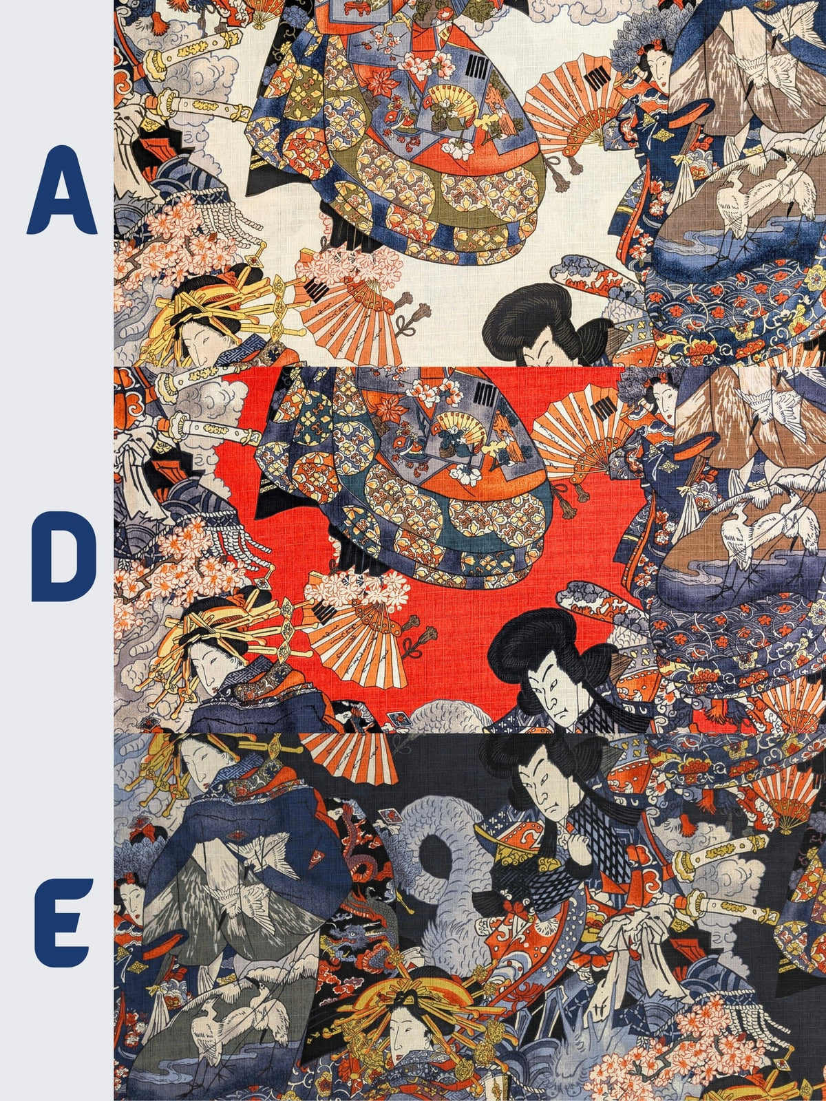 Hokkoh - Geisha & Samurai Cotton Dobby Fabric - White