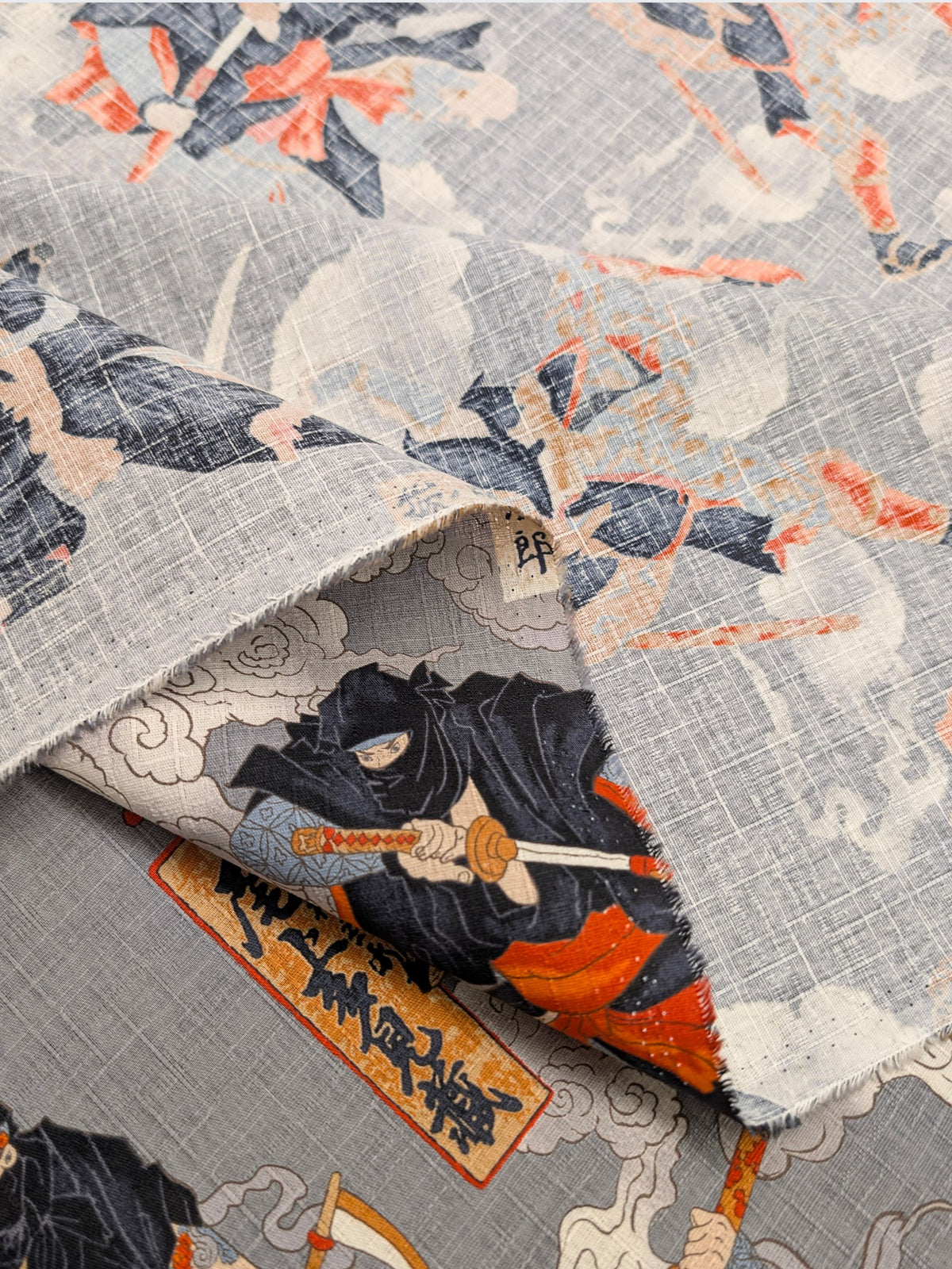 Hokkoh - Traditional Shinobi Cotton Dobby Fabric - Gray