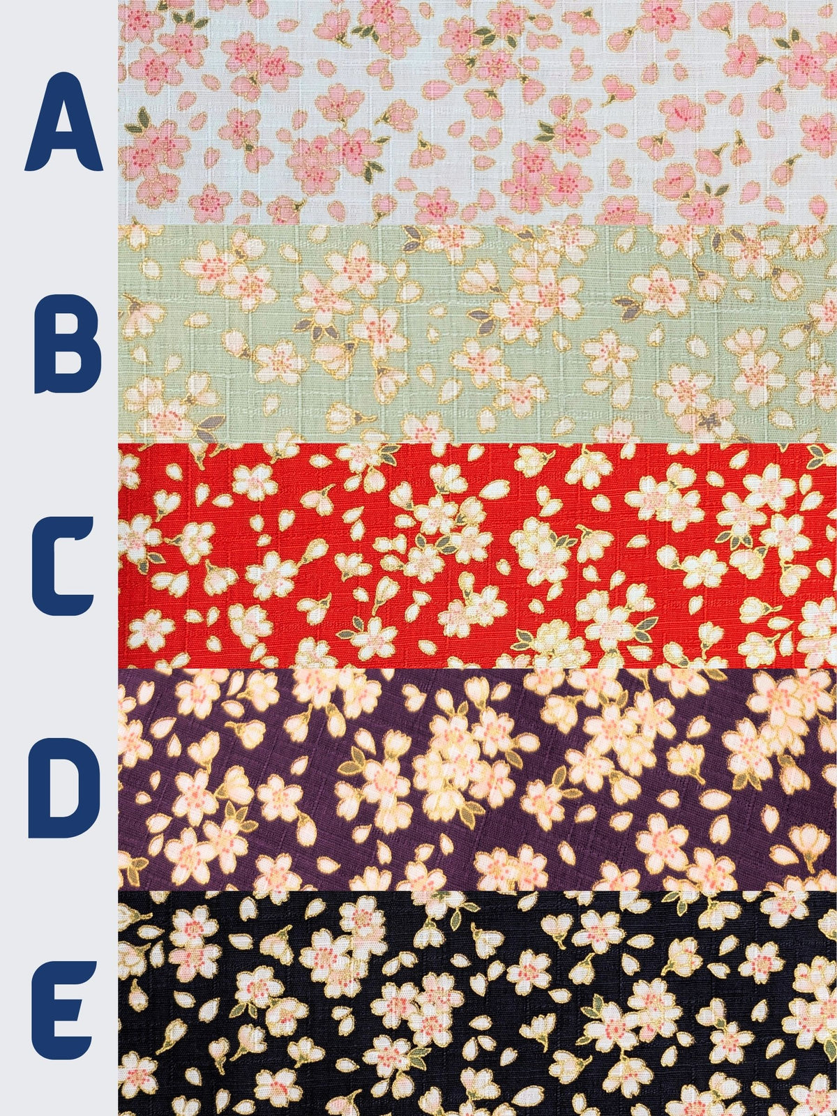 Hokkoh - Tiny Golden Cherry Blossoms Cotton Dobby Fabric - Red