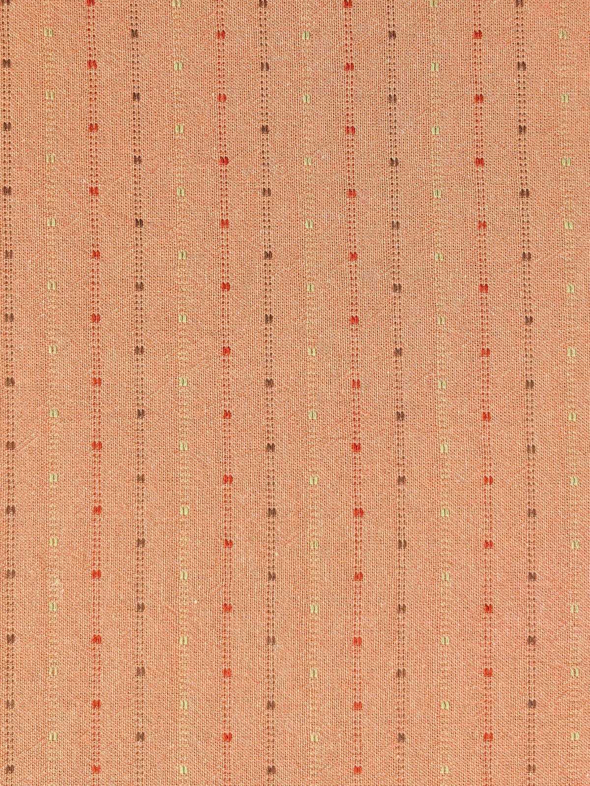 Textile Pantry - Lined Yarn Dyed Cotton Taupe Fabric - Pink