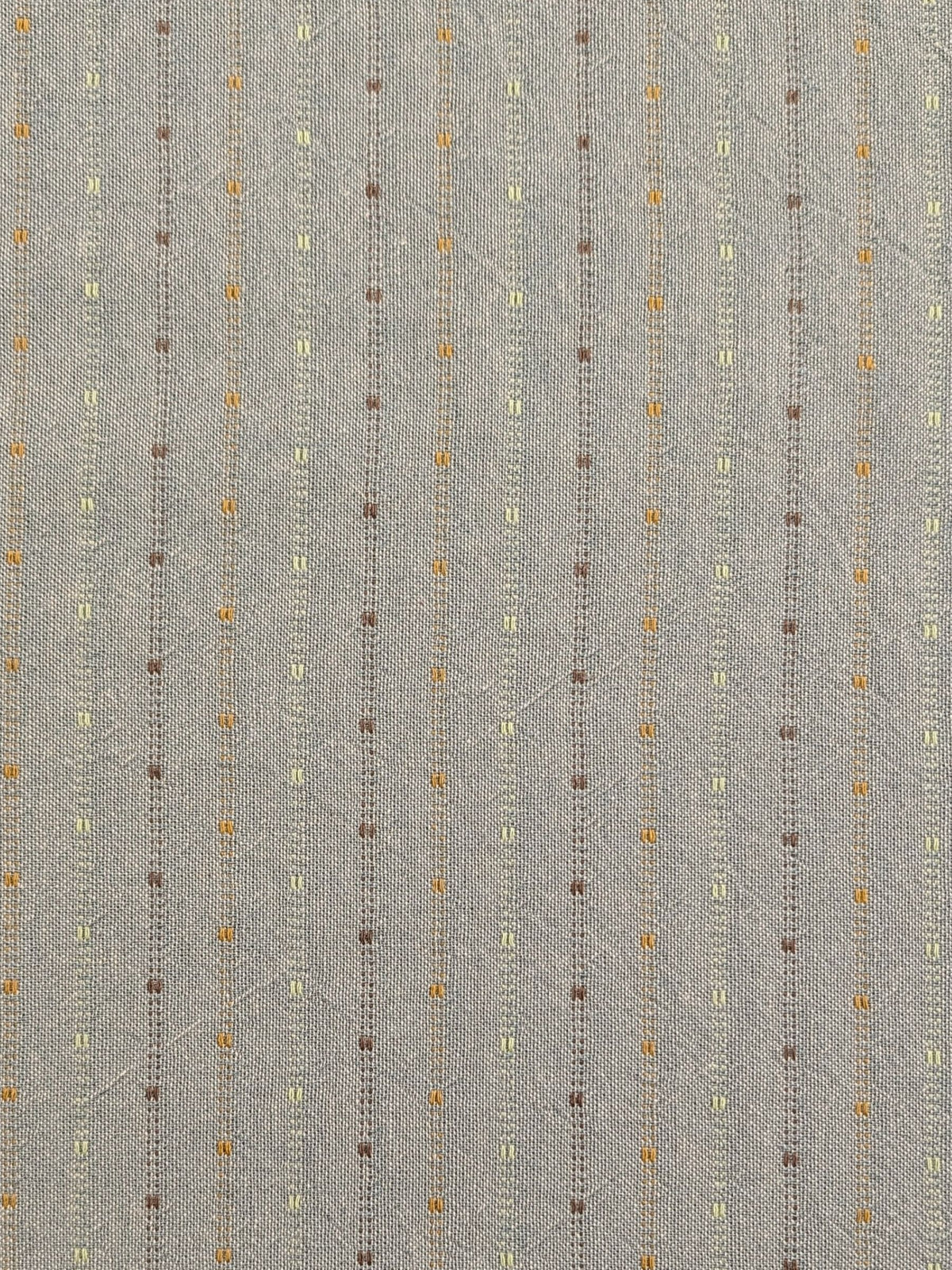 Textile Pantry - Lined Yarn Dyed Cotton Taupe Fabric - Blue
