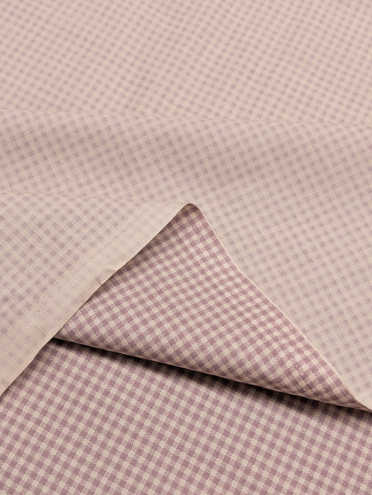 Yuwa - Small Scale Printed Gingham Shirting Cotton Fabric - Purple
