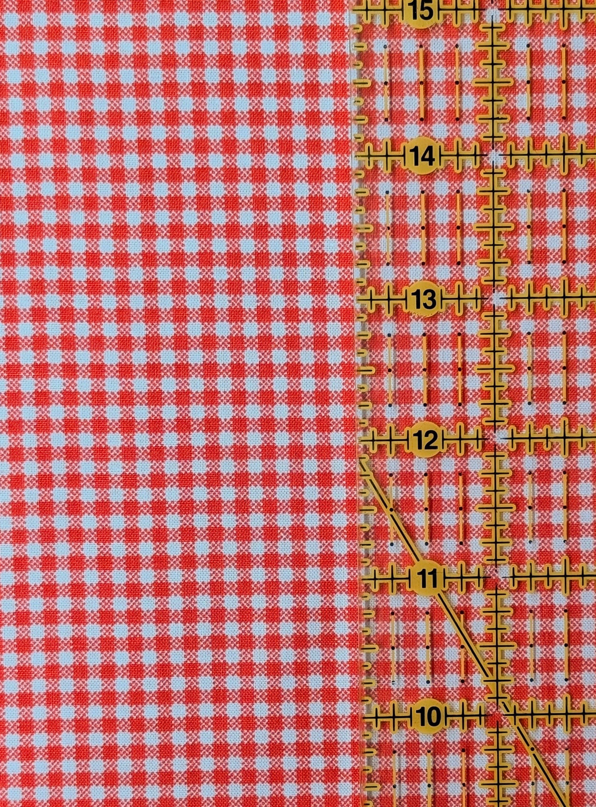Yuwa - Small Scale Printed Gingham Shirting Cotton Fabric - Red