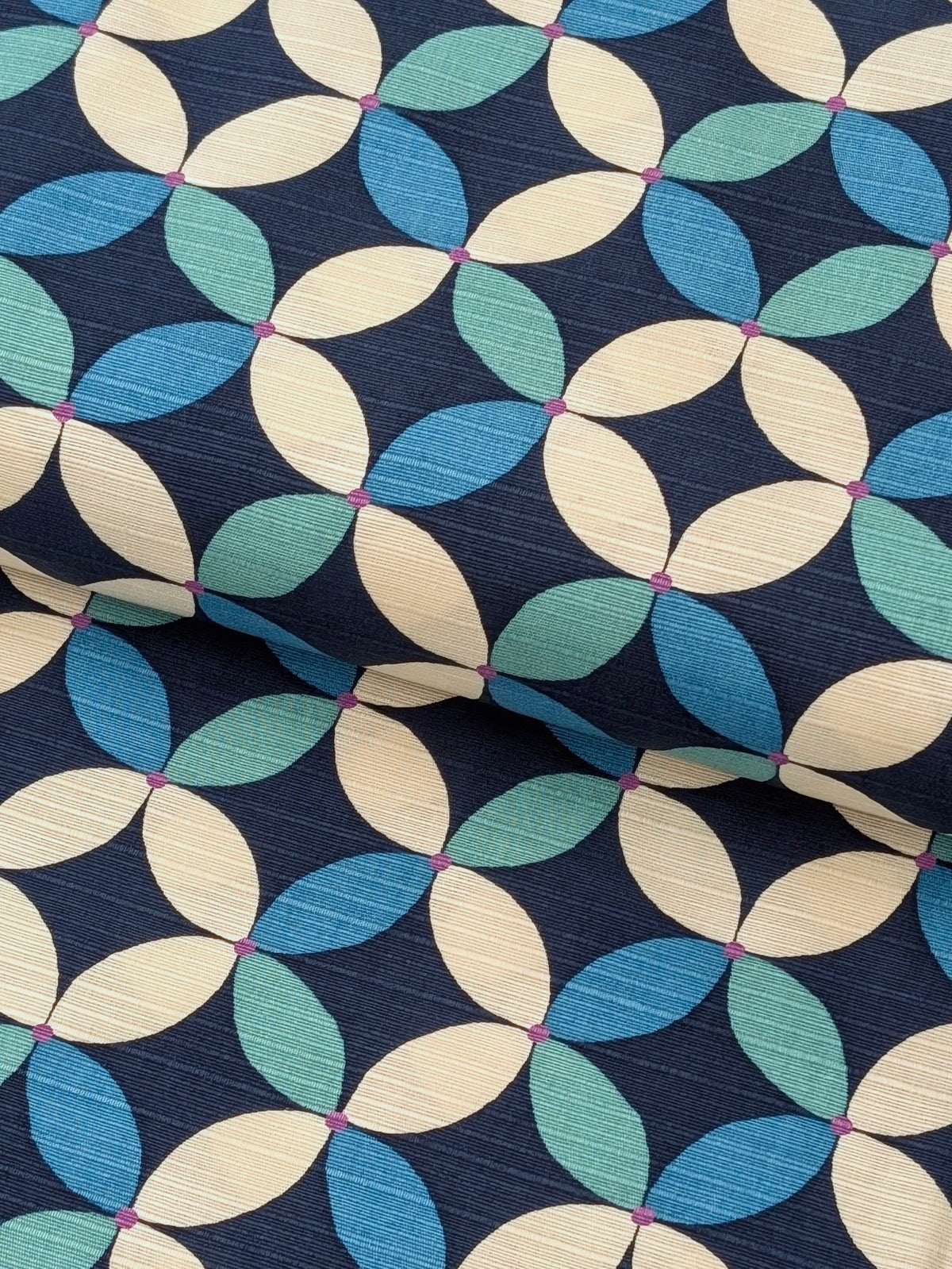 Sevenberry - Shippou Cotton Shantung Japanese Fabric - Blue & White