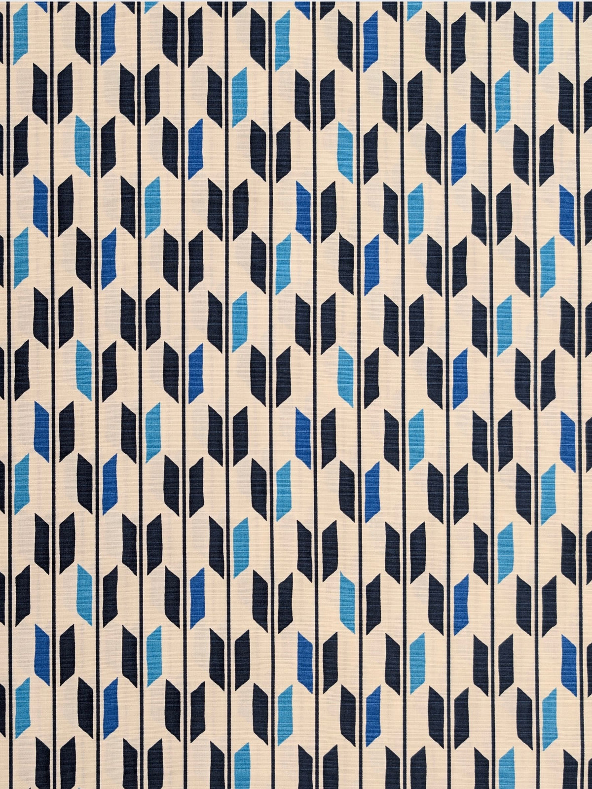 Sevenberry - Arrow Cotton Shantung Fabric - White & Blue