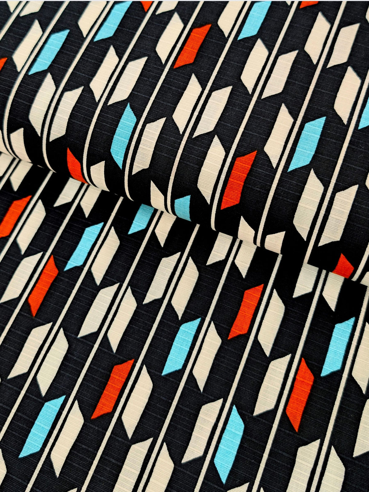 Sevenberry - Arrow Cotton Shantung Fabric - Black & White