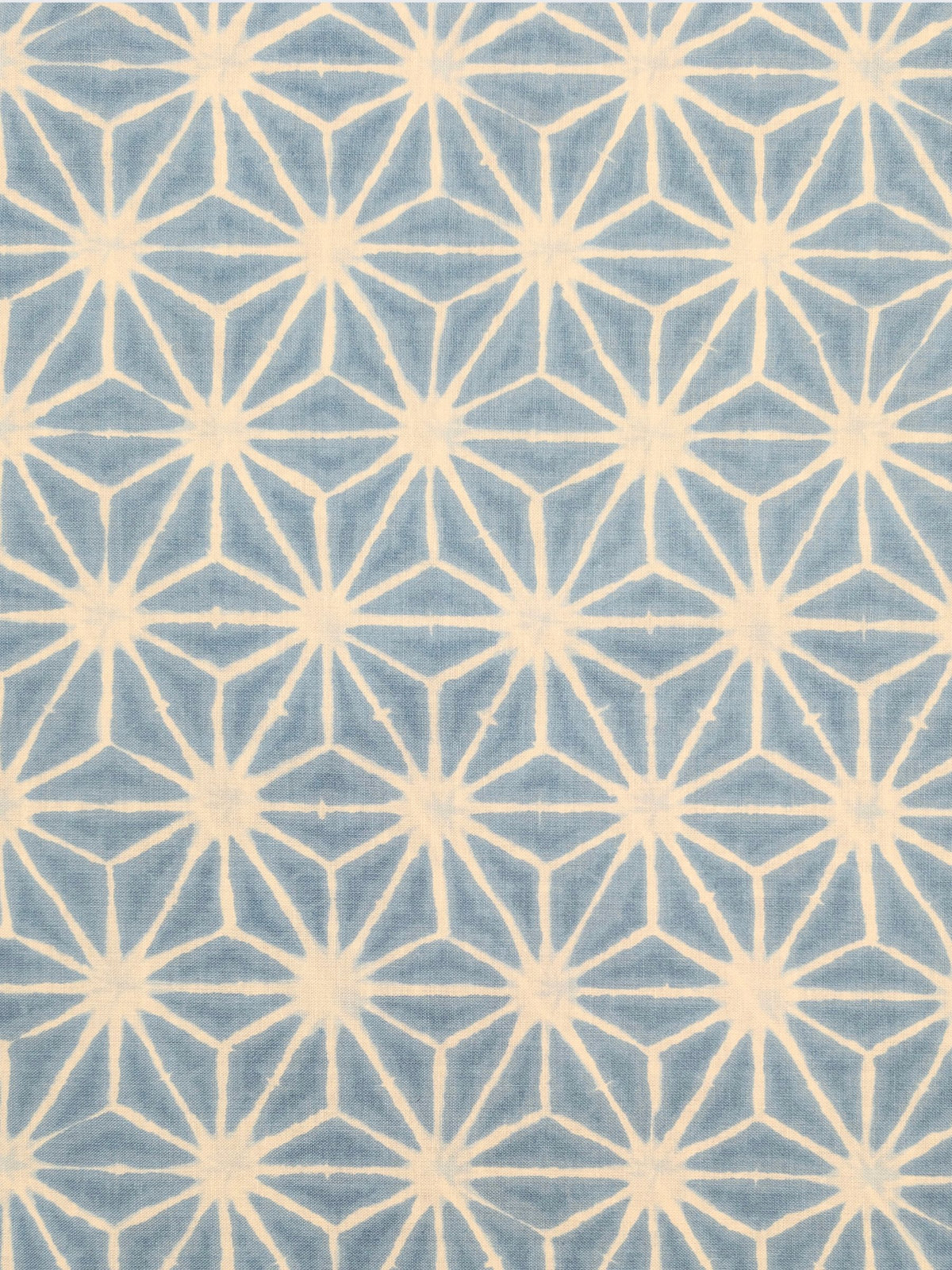 Sevenberry - Asanoha Shibori Printed Cotton Sheeting Fabric - Light Blue & White