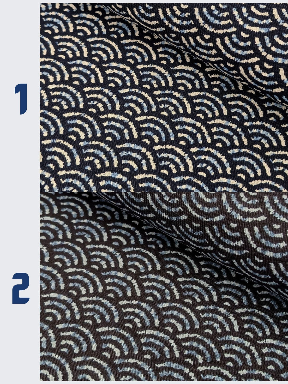 Sevenberry - Waves Printed Shibori-Style Collection Cotton Sheeting Fabric - Medium Blue