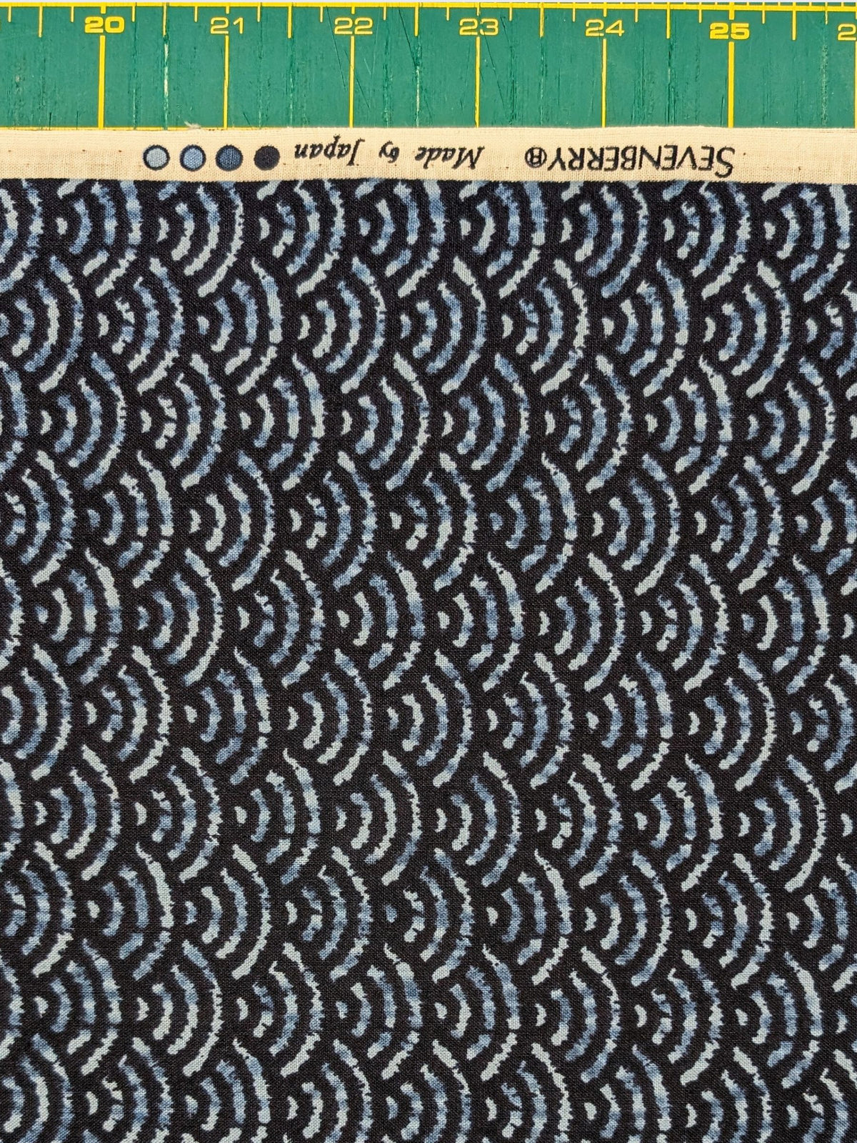 Sevenberry - Waves Printed Shibori-Style Collection Cotton Sheeting Fabric - Dark Blue