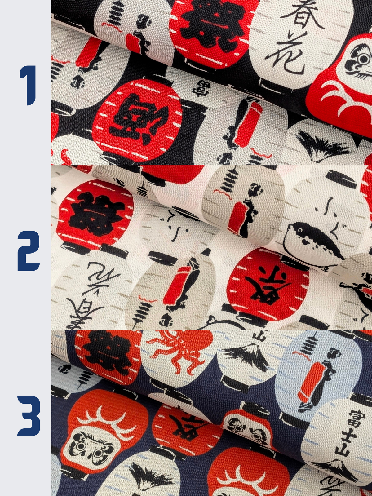 Sevenberry - Daruma Lantern Block Print Cotton Shirting Fabric - Black