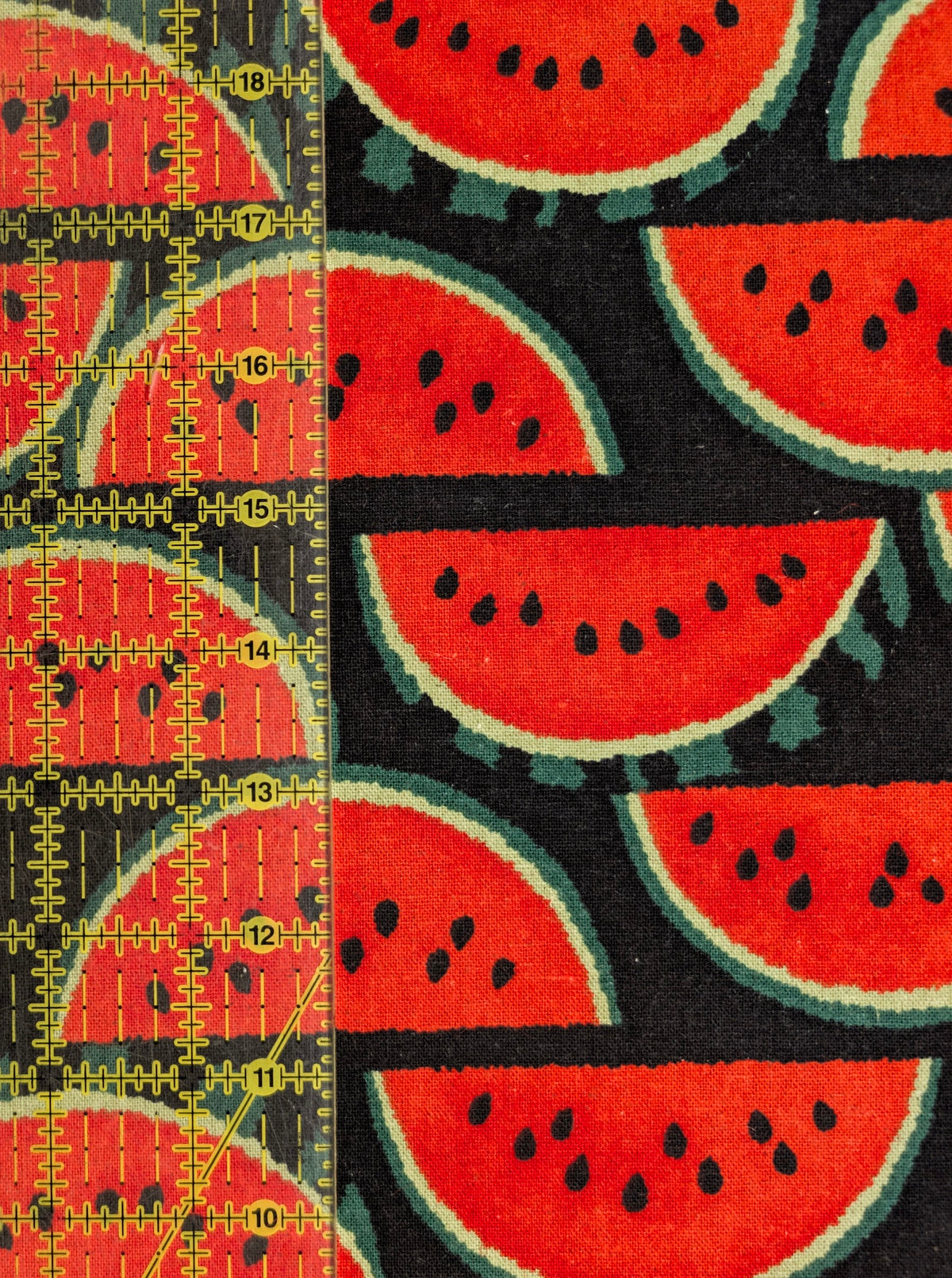 Sevenberry - Watermelon Slices Cotton Linen Oxford Canvas - Black