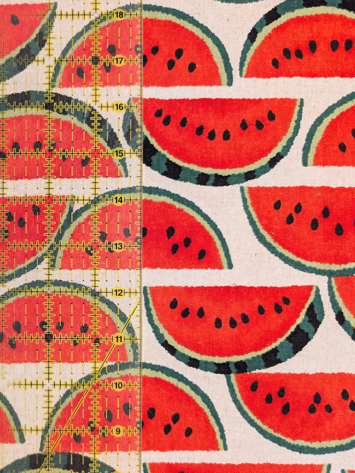 Sevenberry - Watermelon Slices Cotton Linen Oxford Canvas - Beige