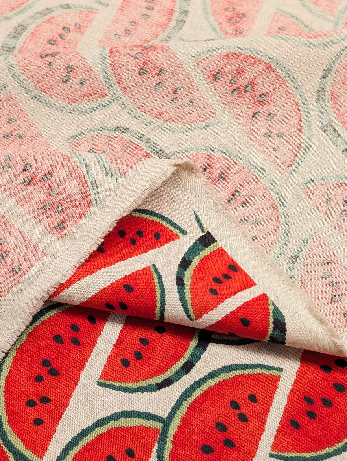 Sevenberry - Watermelon Slices Cotton Linen Oxford Canvas - Beige