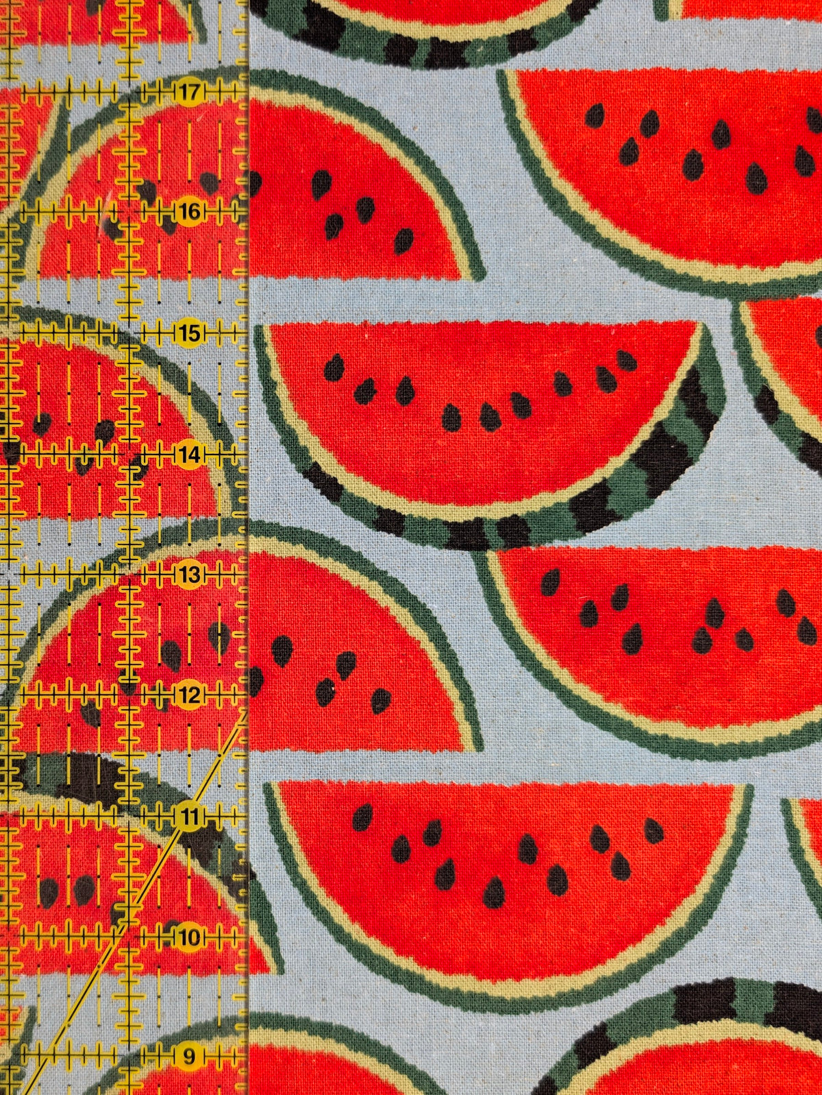 Sevenberry - Watermelon Slices Cotton Linen Oxford Canvas - Blue