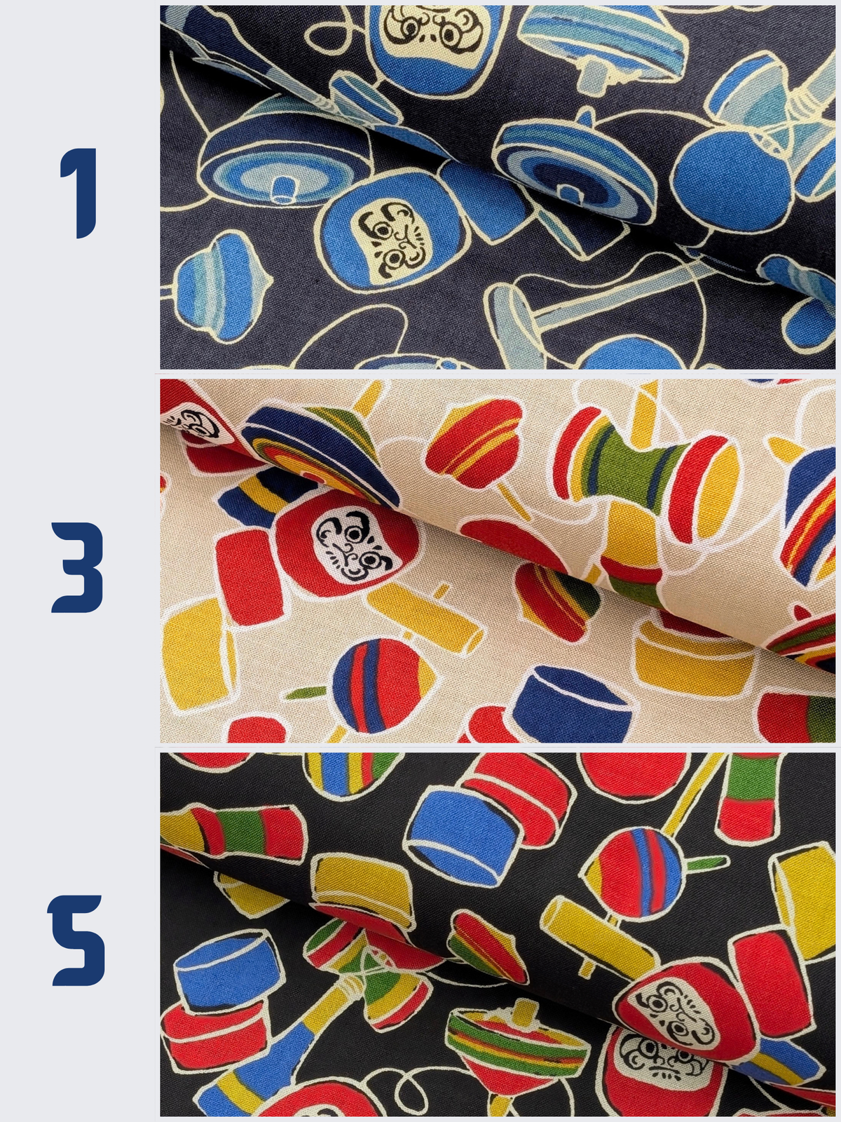 Sevenberry - Daruma Toy Box Block Print Cotton Shirting Fabric - Blue