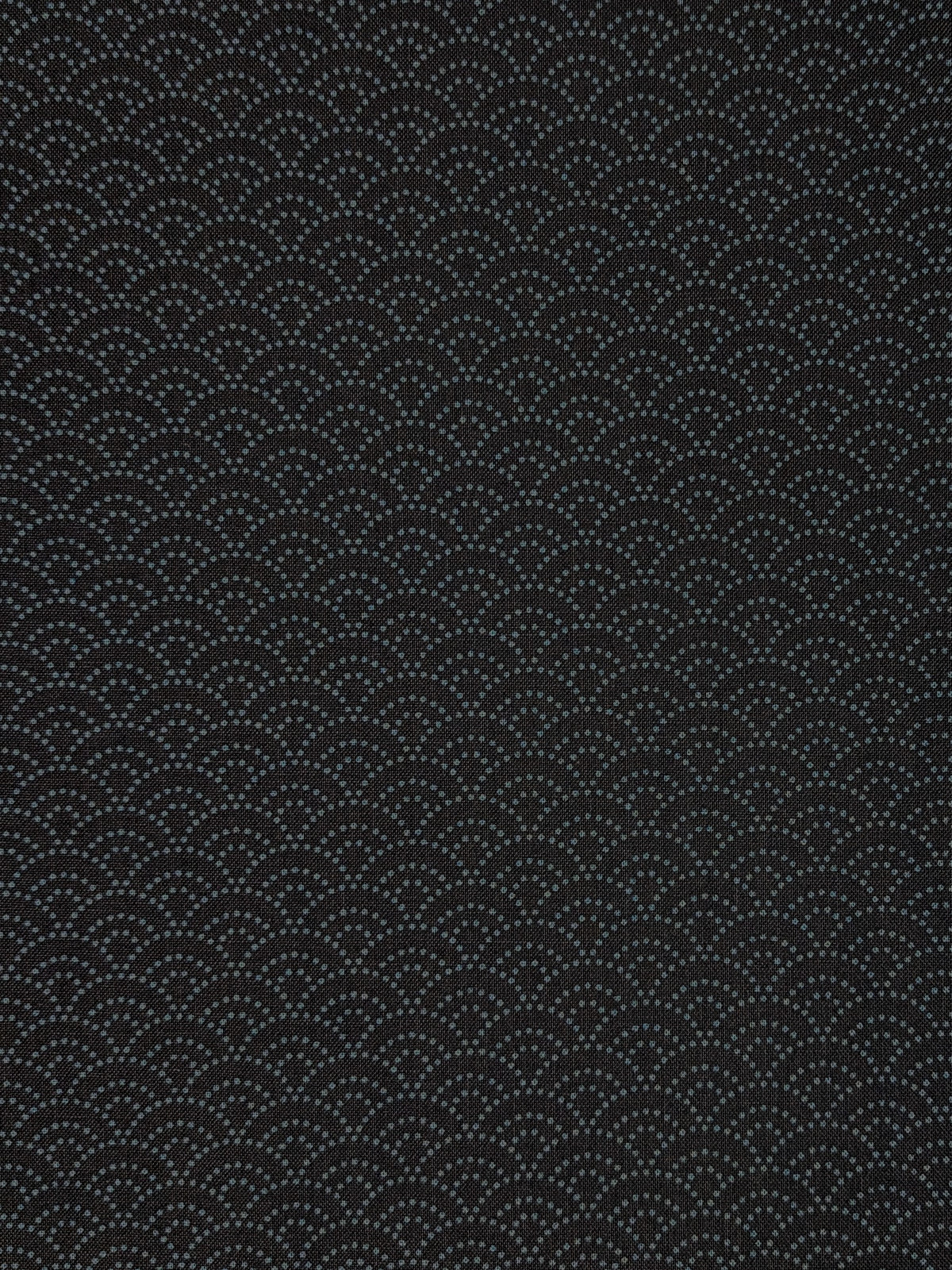 Sevenberry - Dotted Waves Cotton Sheeting Fabric - Dark Blue and Black
