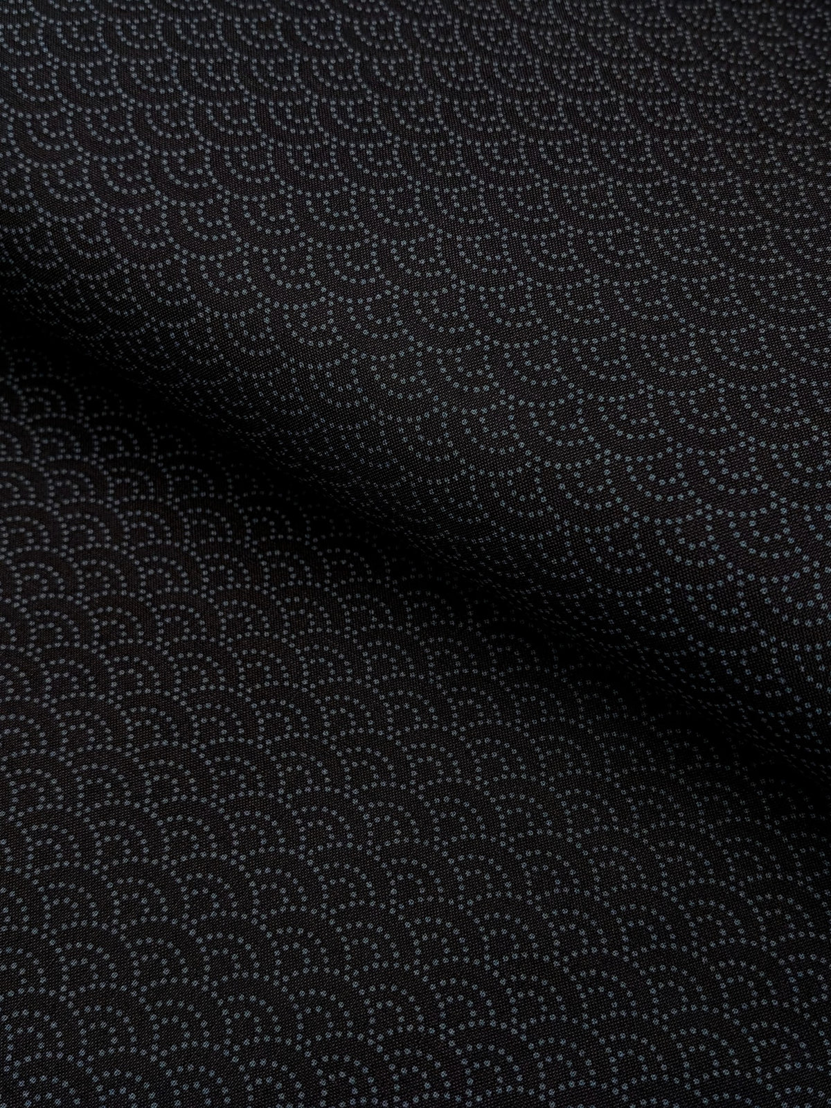 Sevenberry - Dotted Waves Cotton Sheeting Fabric - Dark Blue and Black