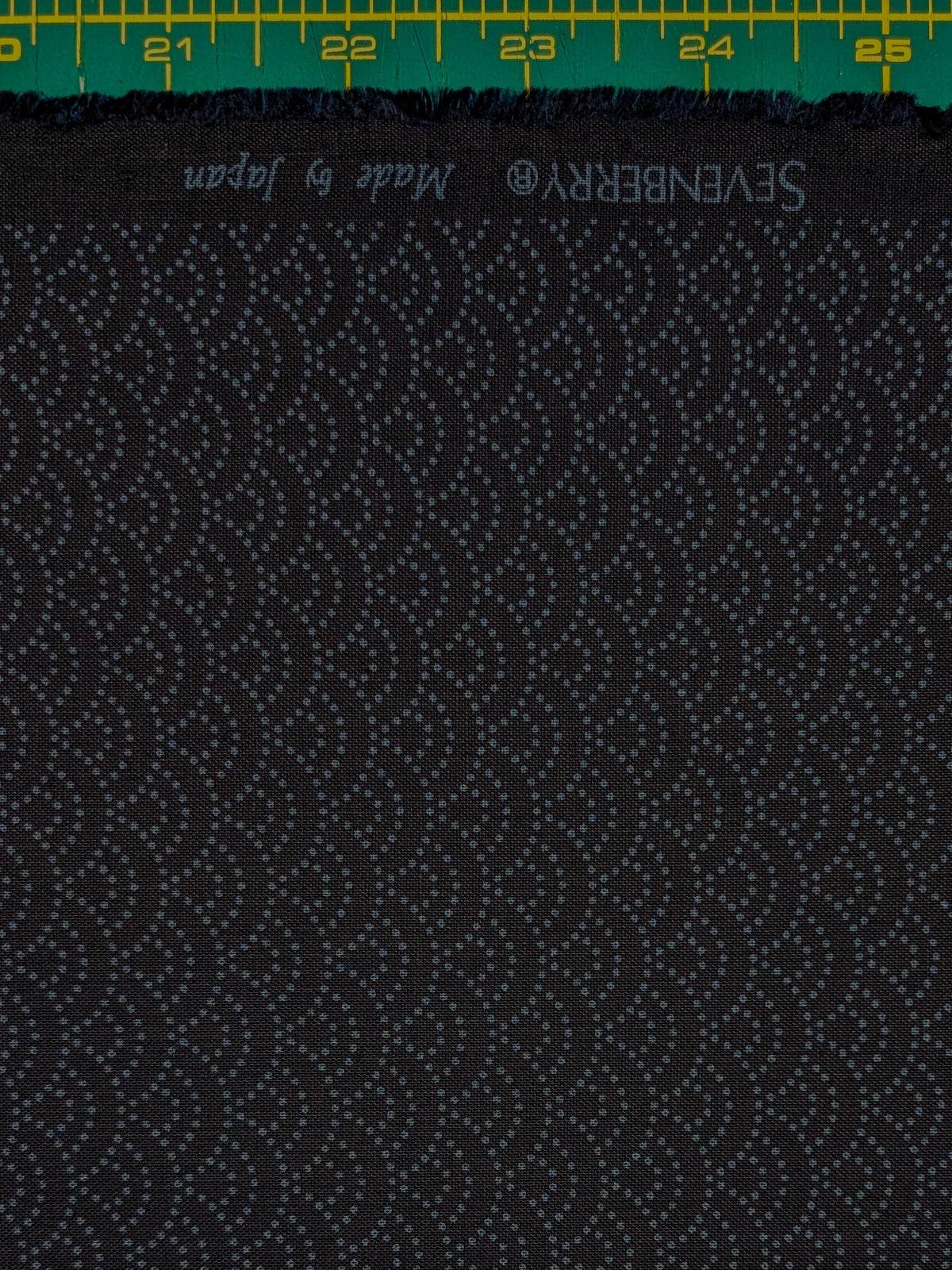 Sevenberry - Dotted Waves Cotton Sheeting Fabric - Dark Blue and Black