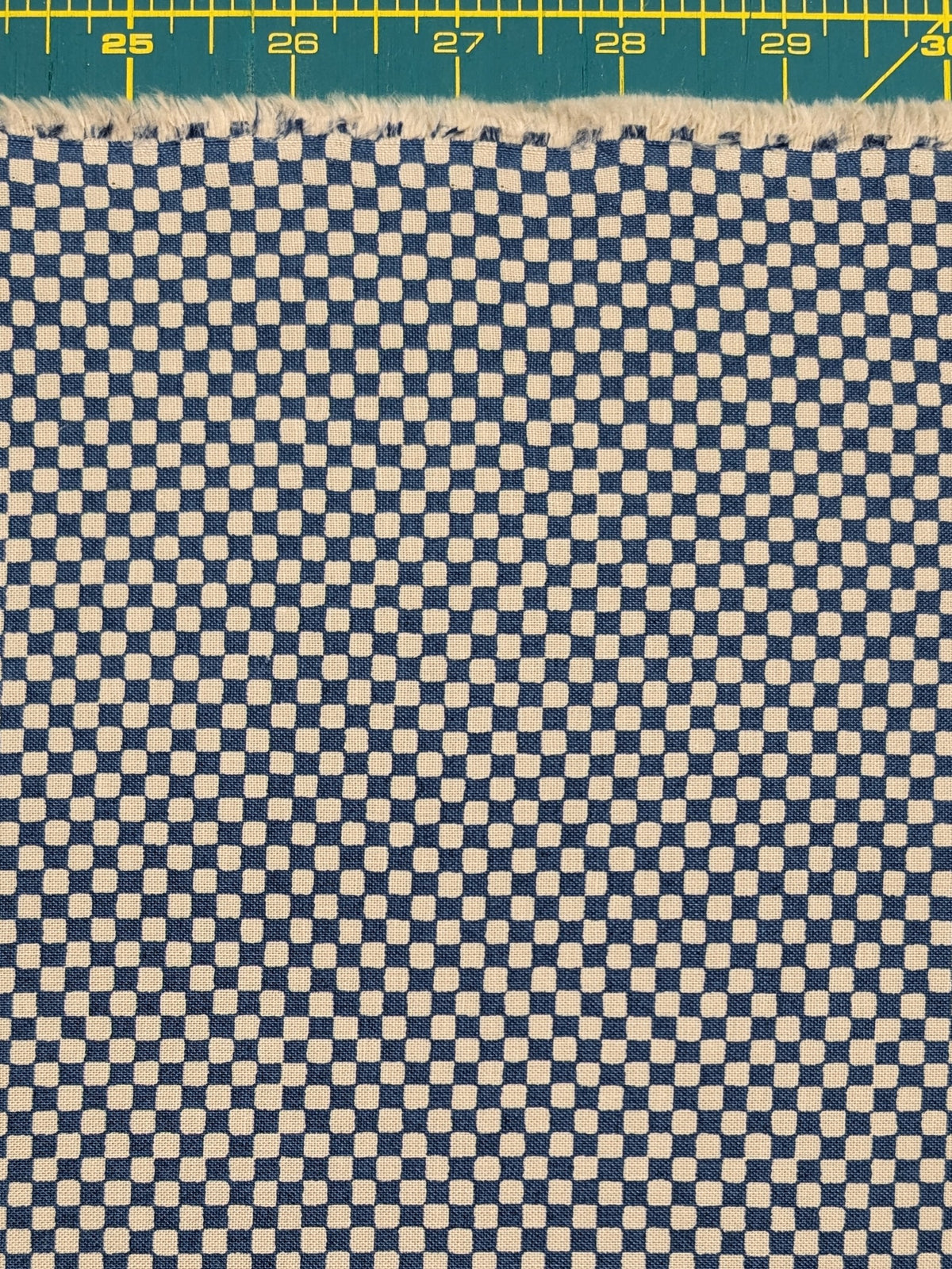 Sevenberry - Ichimatsu Checkerboard Cotton Sheeting Fabric - Medium Blue