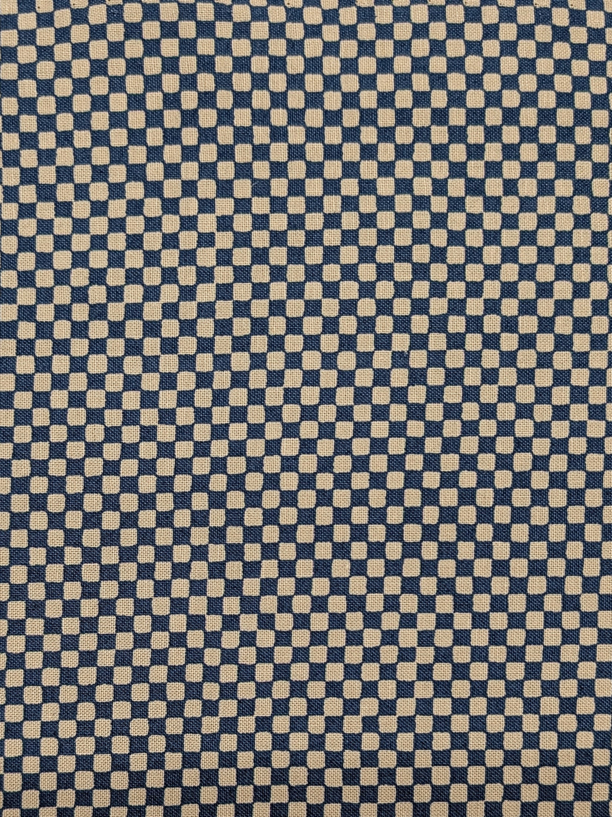 Sevenberry - Ichimatsu Checkerboard Cotton Sheeting Fabric - Medium Blue