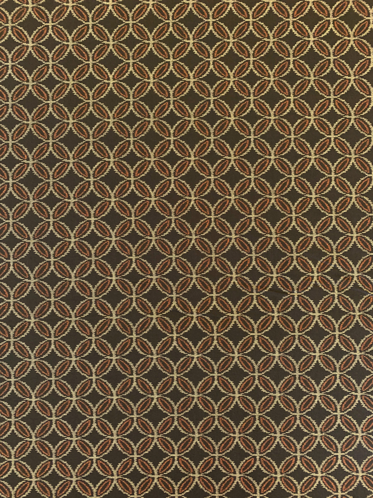 Sevenberry - Printed Ikat Kasuri Shippou Circles Cotton Fabric - Brown Orange
