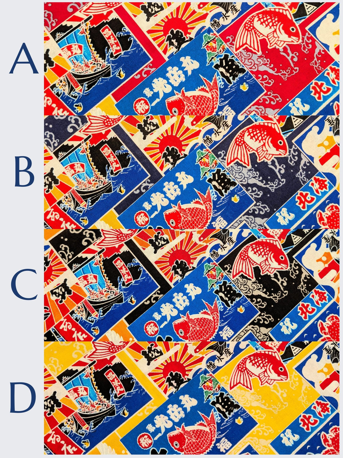 Asano - Fisherman's Flag Collage Cotton Sheeting Fabric - Red