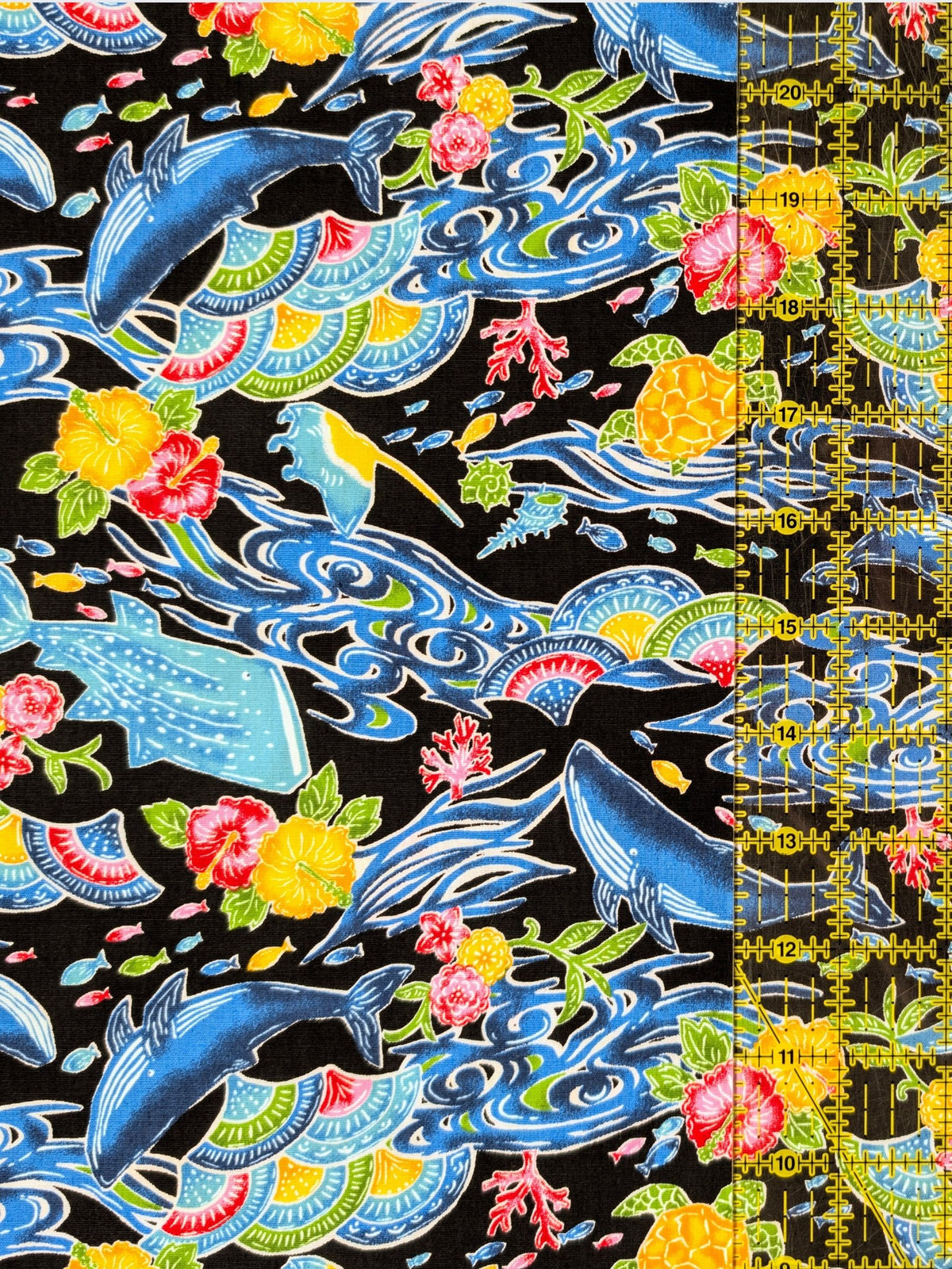 Cosmo - Underwater Paradise Cotton Fabric - Black