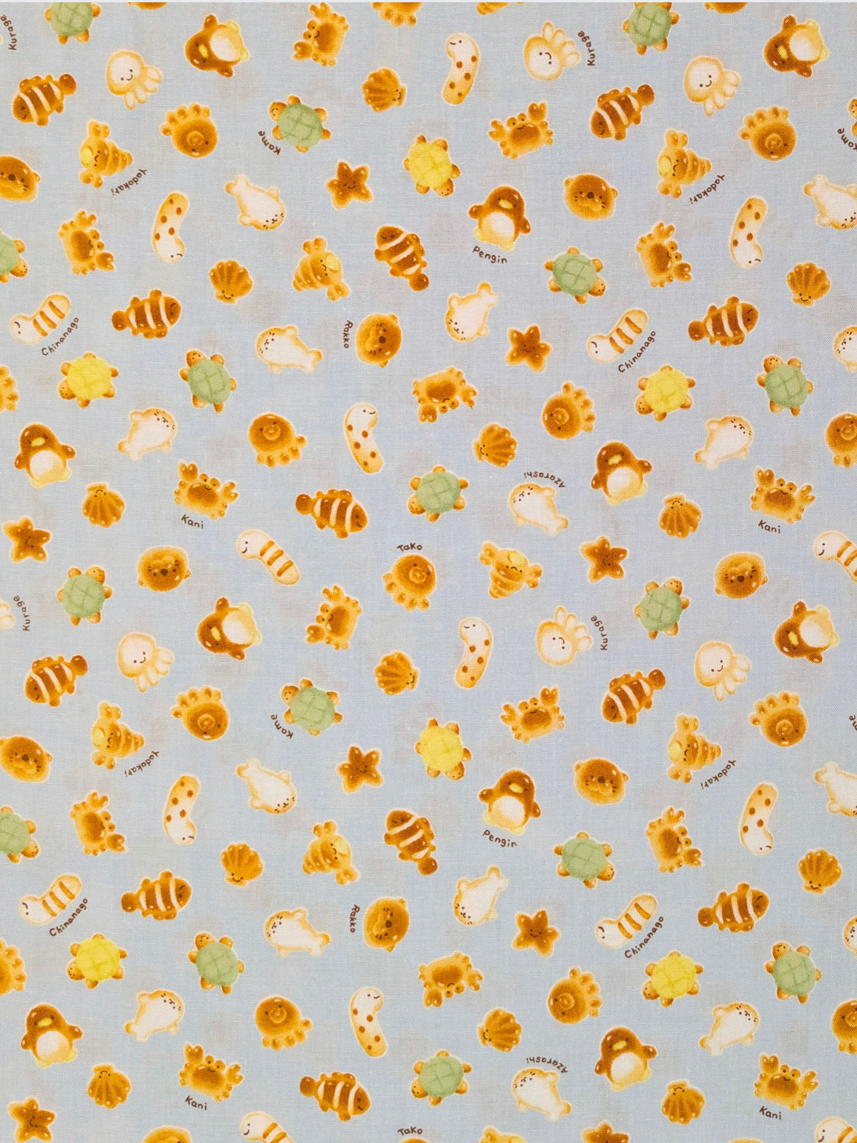 Cosmo - Cutesie Ocean Breads Cotton Sheeting Fabric - Blue