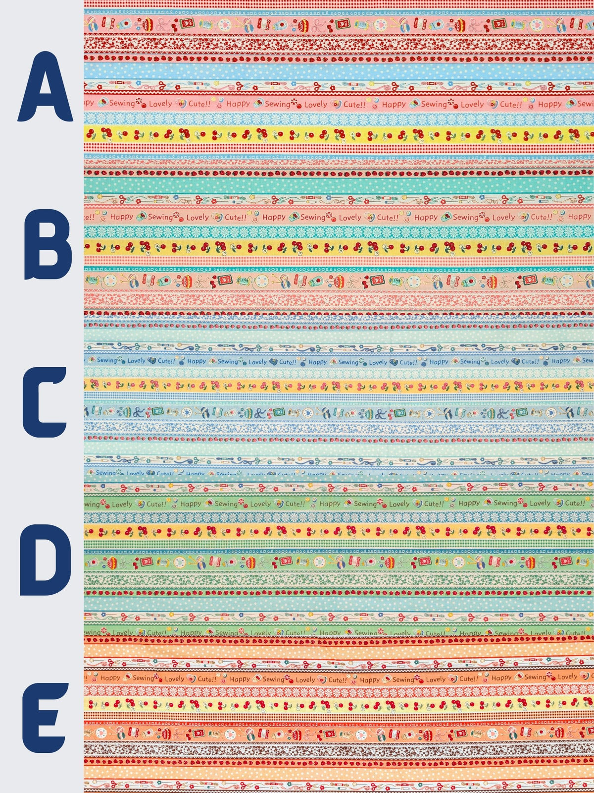 Yuwa - Cute Crafting Stripes Cotton Sheeting Fabric - Green