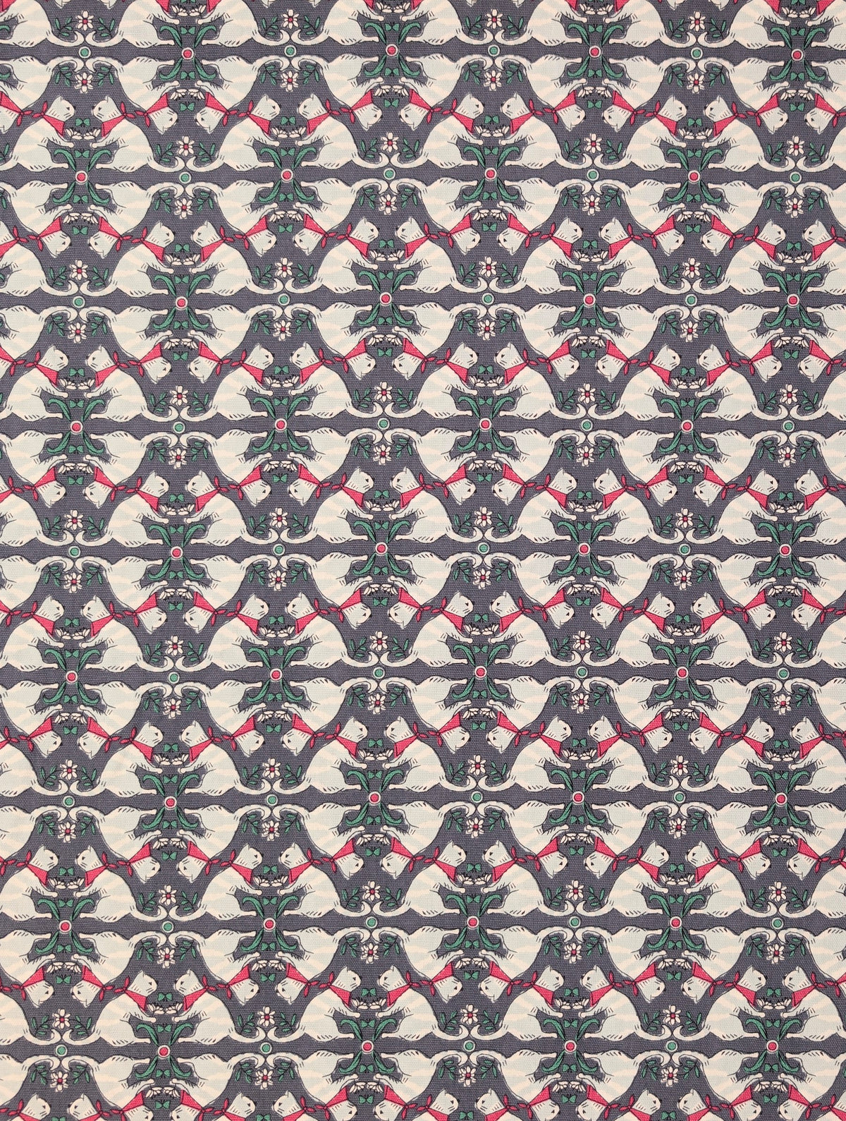 Yuwa - Kaleidoscope Cats Oxford Cotton Fabric - Gray