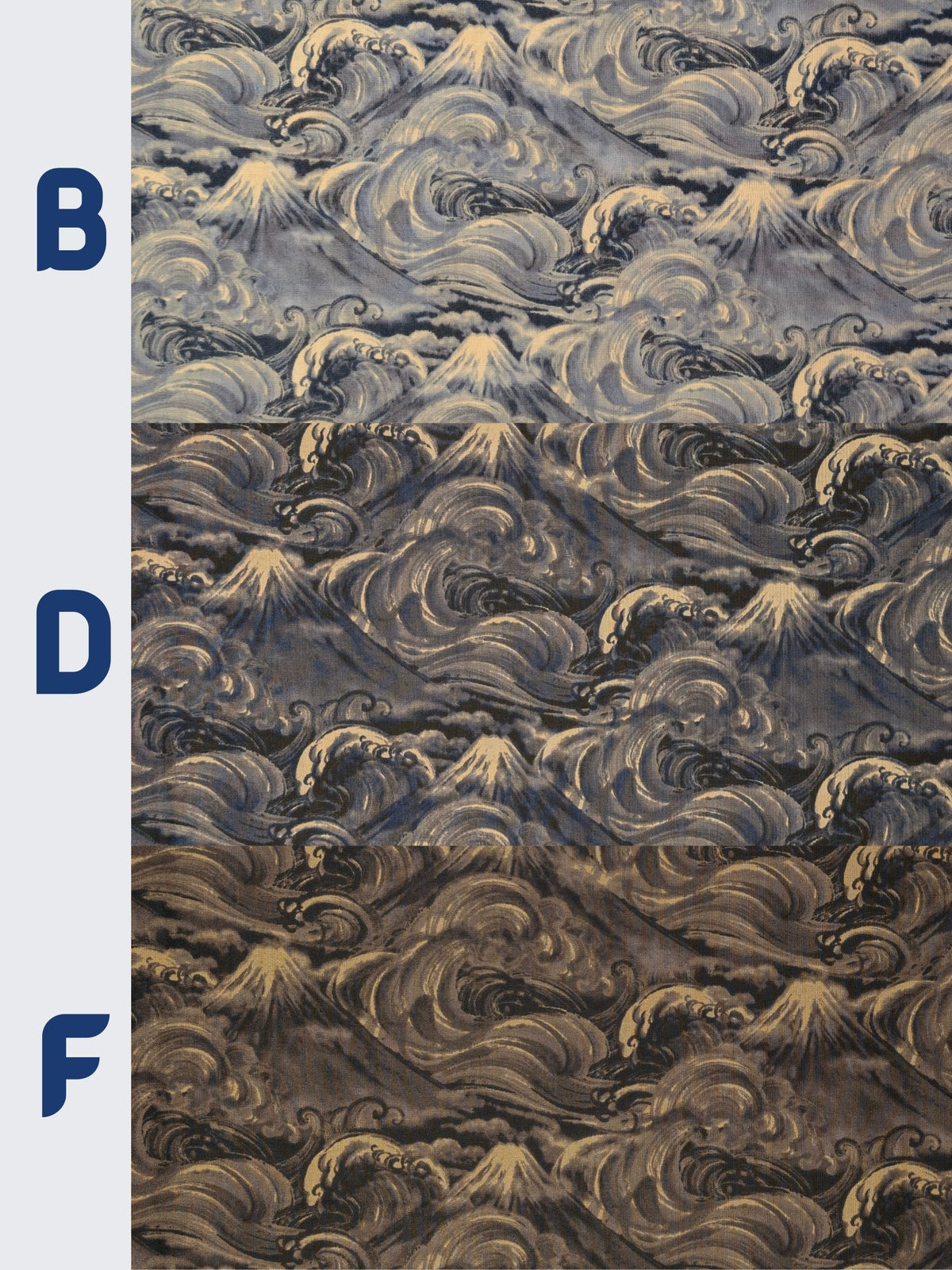 QuiltGate - Cloudy Brushed Ocean Mountains Cotton Sheeting Fabric - Medium Blue