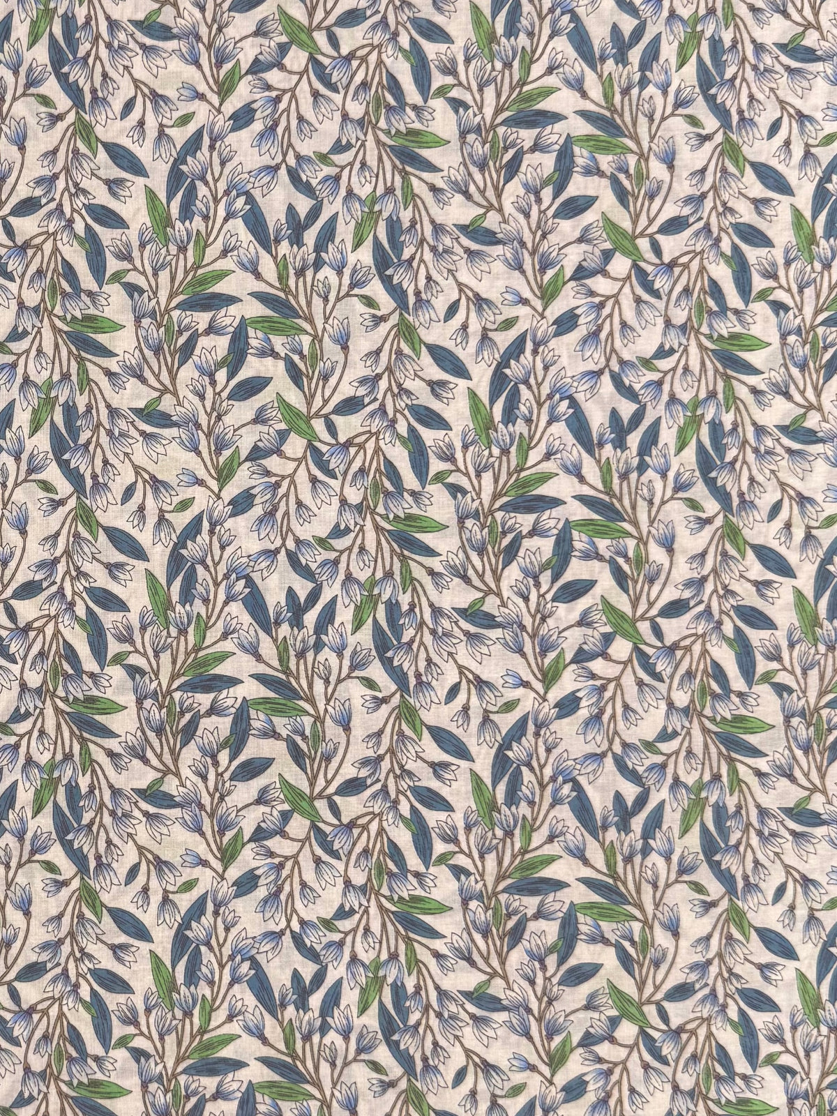 Hokkoh - Trailing Lilies Cotton Lawn Fabric - Blue