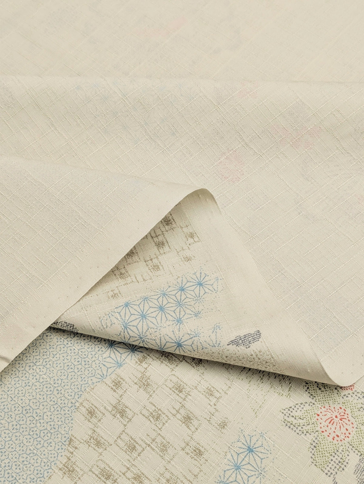 Kobayashi - Wagara Flowers Cotton Dobby Fabric - Beige