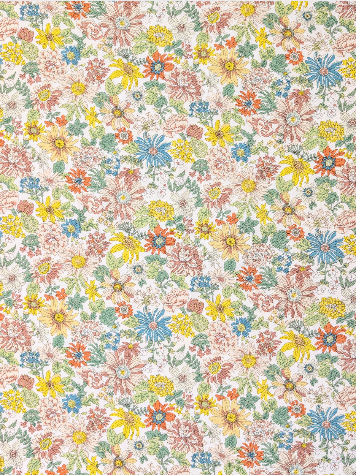 Kobayashi - Colorful Floral Cotton Twill Fabric - Green