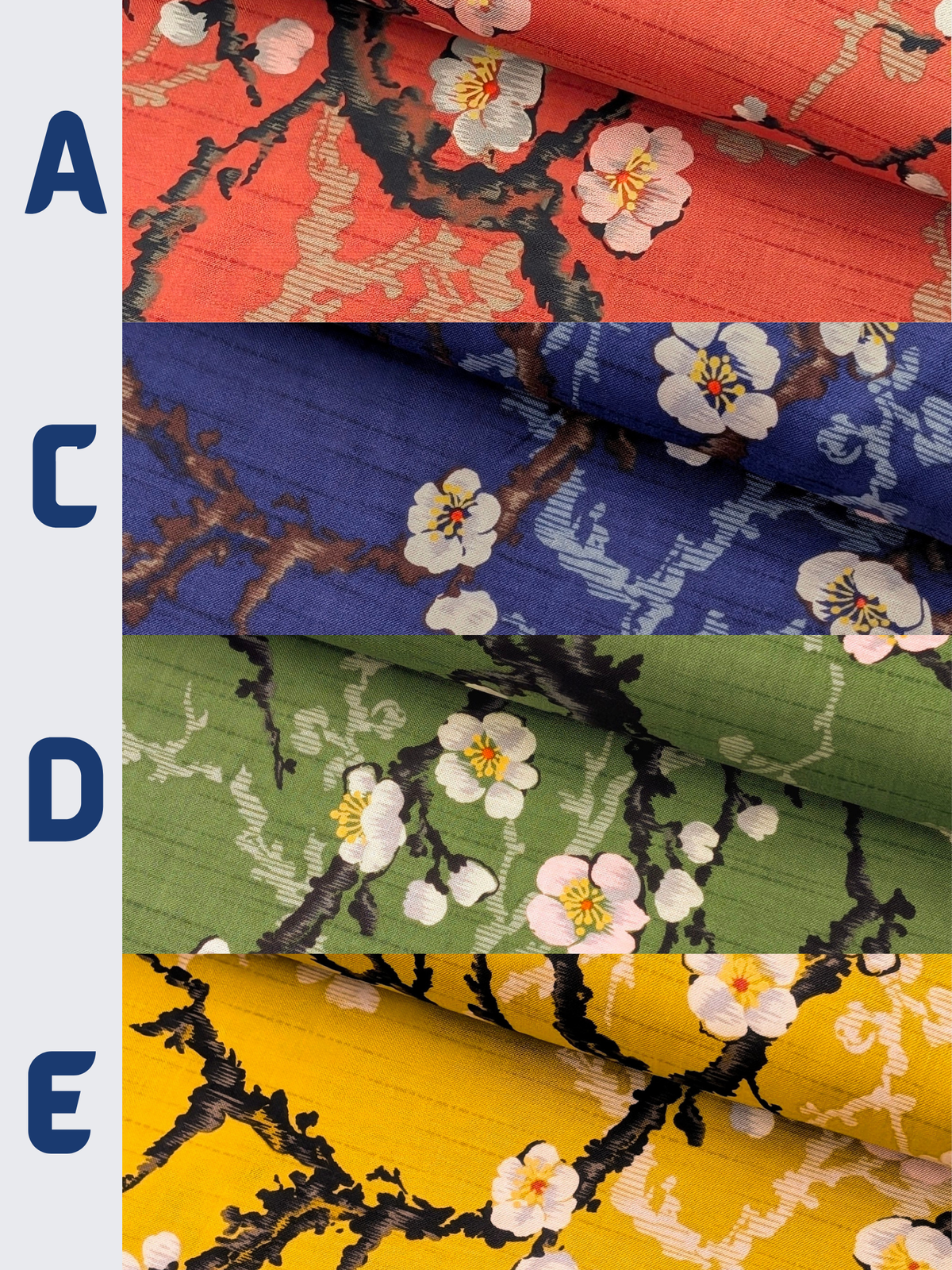 Kokka - Sakura Branches Cotton Sheeting Fabric - Blue