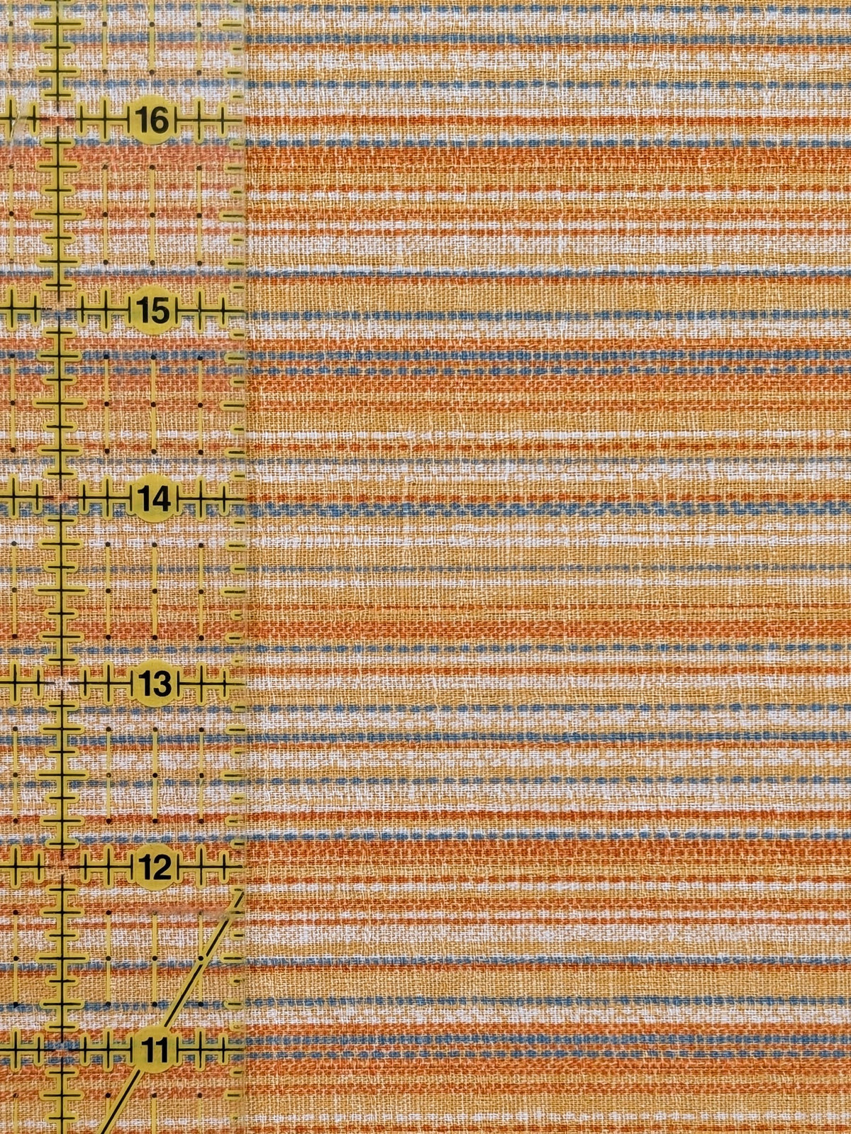 Morikiku - Textured Stripe Cotton Dobby Fabric - Yellow