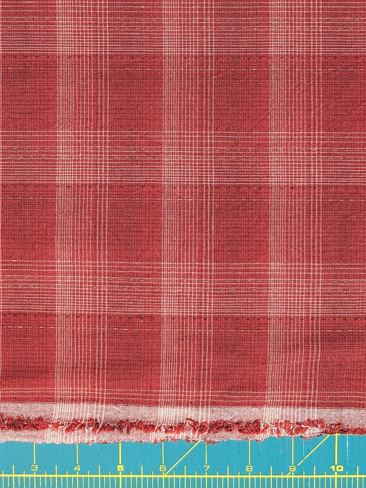 MYD - Glen Check Plaid Yarn Dyed Cotton Fabric - Red
