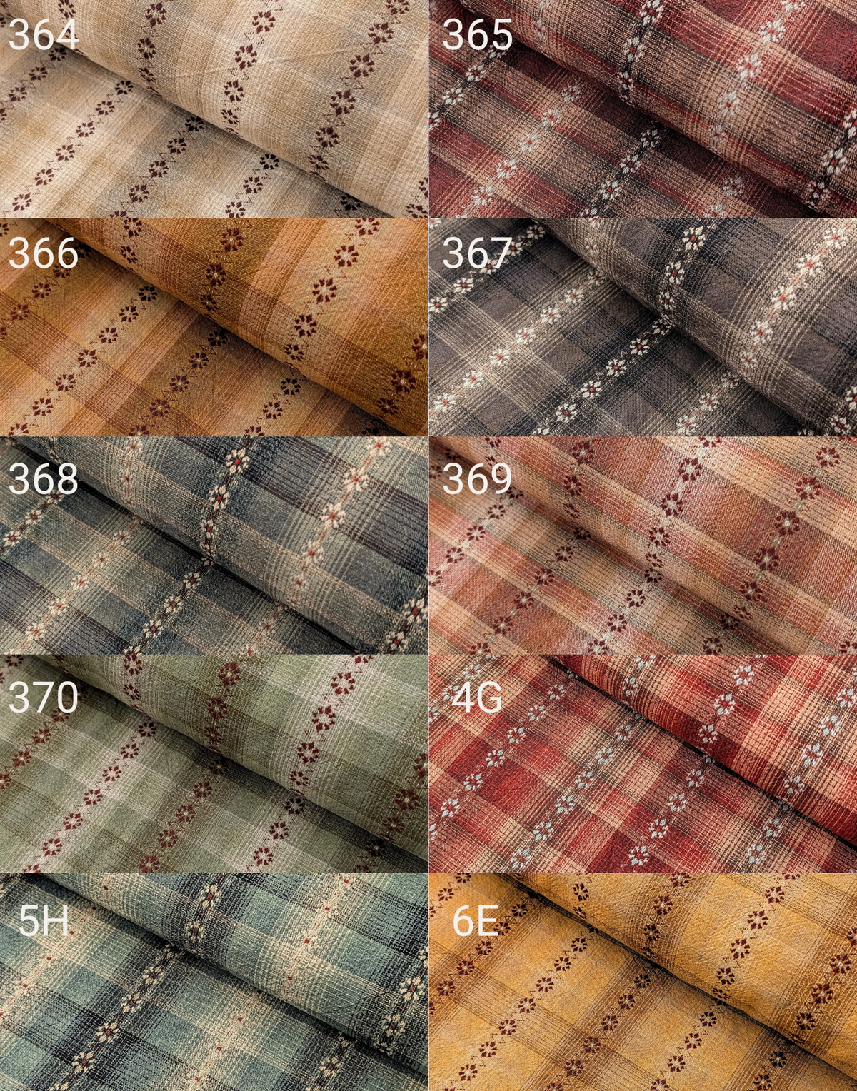 MYD - Daisy Chain Glen Check Plaid Yarn Dyed Cotton Fabric - Beige and Gray