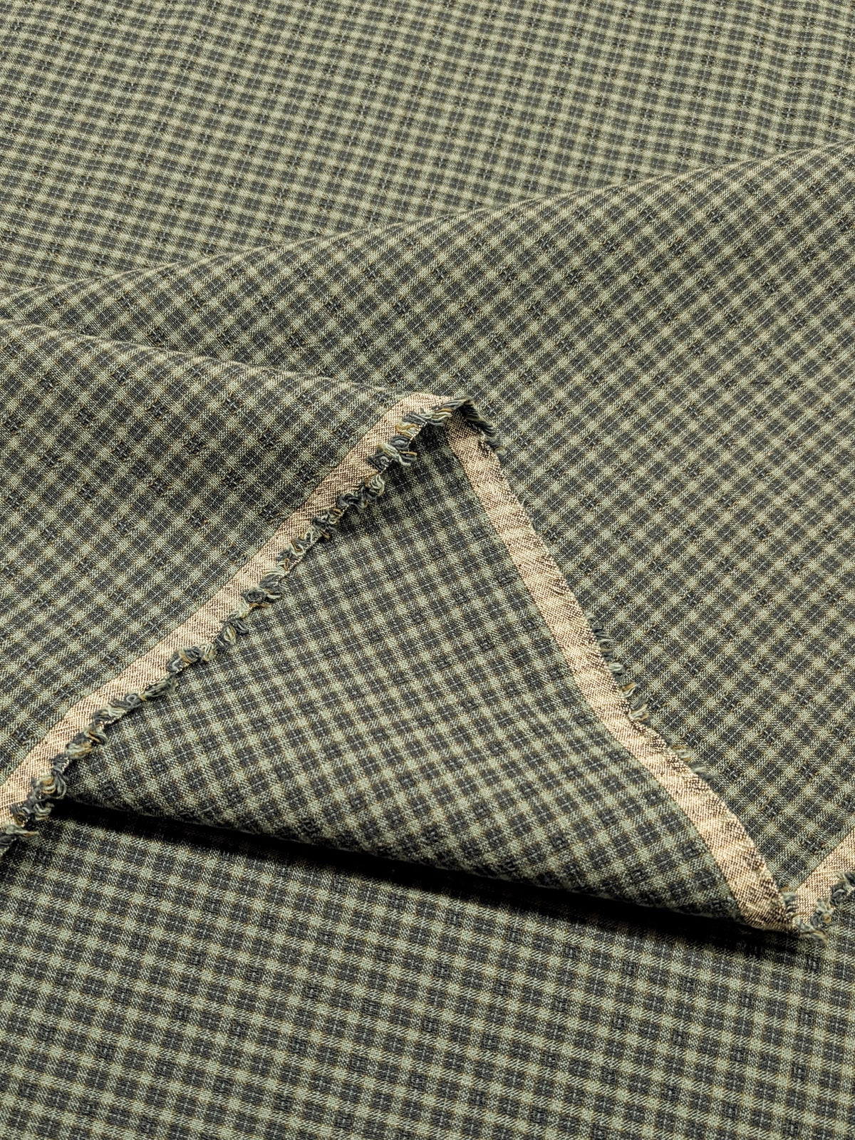 MYD - Textured Tattersall Plaid Yarn Dyed Cotton Fabric - Teal Blue