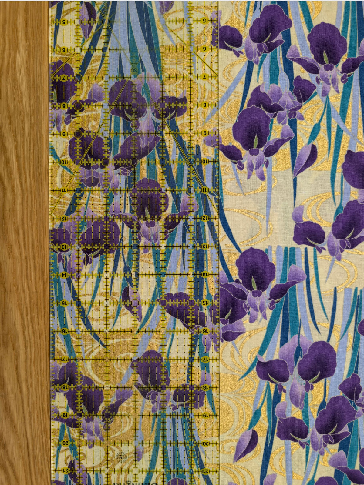 Naka - Golden Iris Cotton Sheeting Fabric - Purple