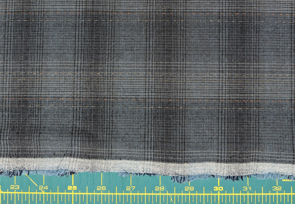 MYD - Glen Check Plaid Yarn Dyed Cotton Fabric - Dark Blue