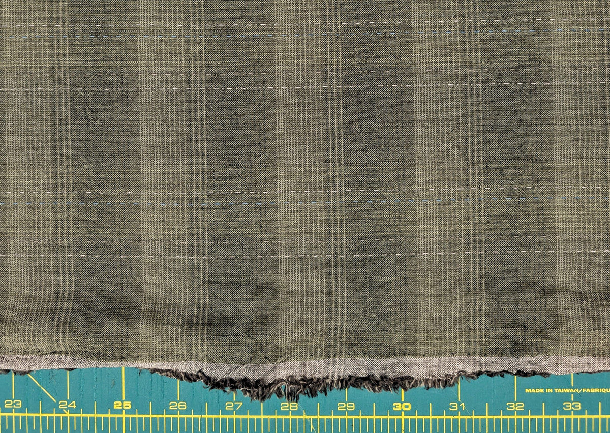 MYD - Glen Check Plaid Yarn Dyed Cotton Fabric - Olive Green
