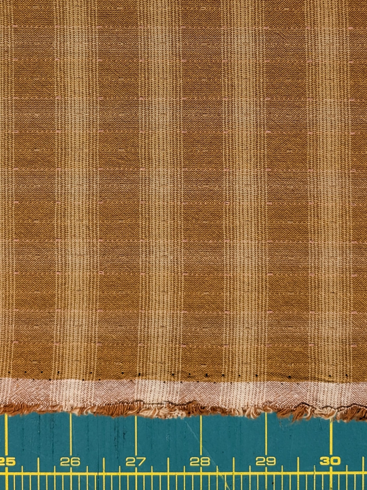 MYD - Dotted Texture Cotton Gingham Plaid Yarn Dyed Fabric - Marigold and Cream
